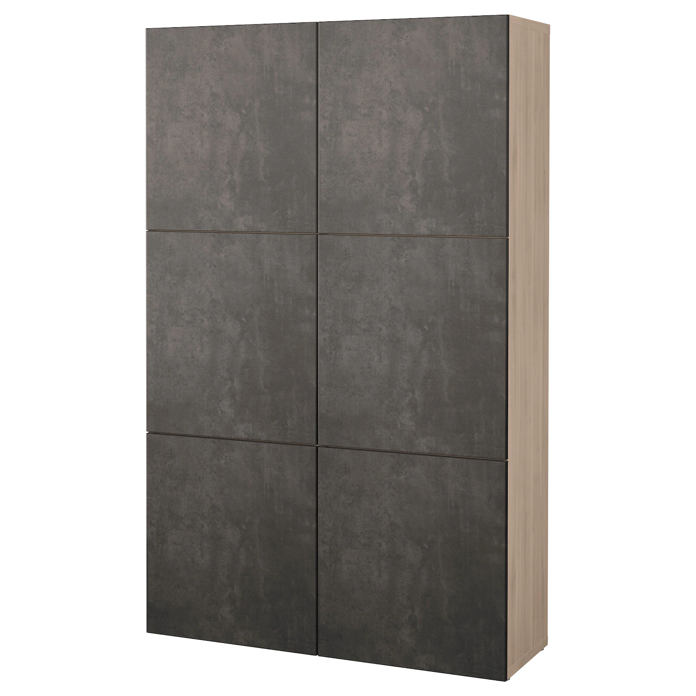 IKEA BESTÅ Storage Combination With Doors Walnut Effect Light Gray Kallviken/dark Gray Concrete Effect 47 1/4x16 1/2x76 " Blackbrown/hedeviken Oak Veneer