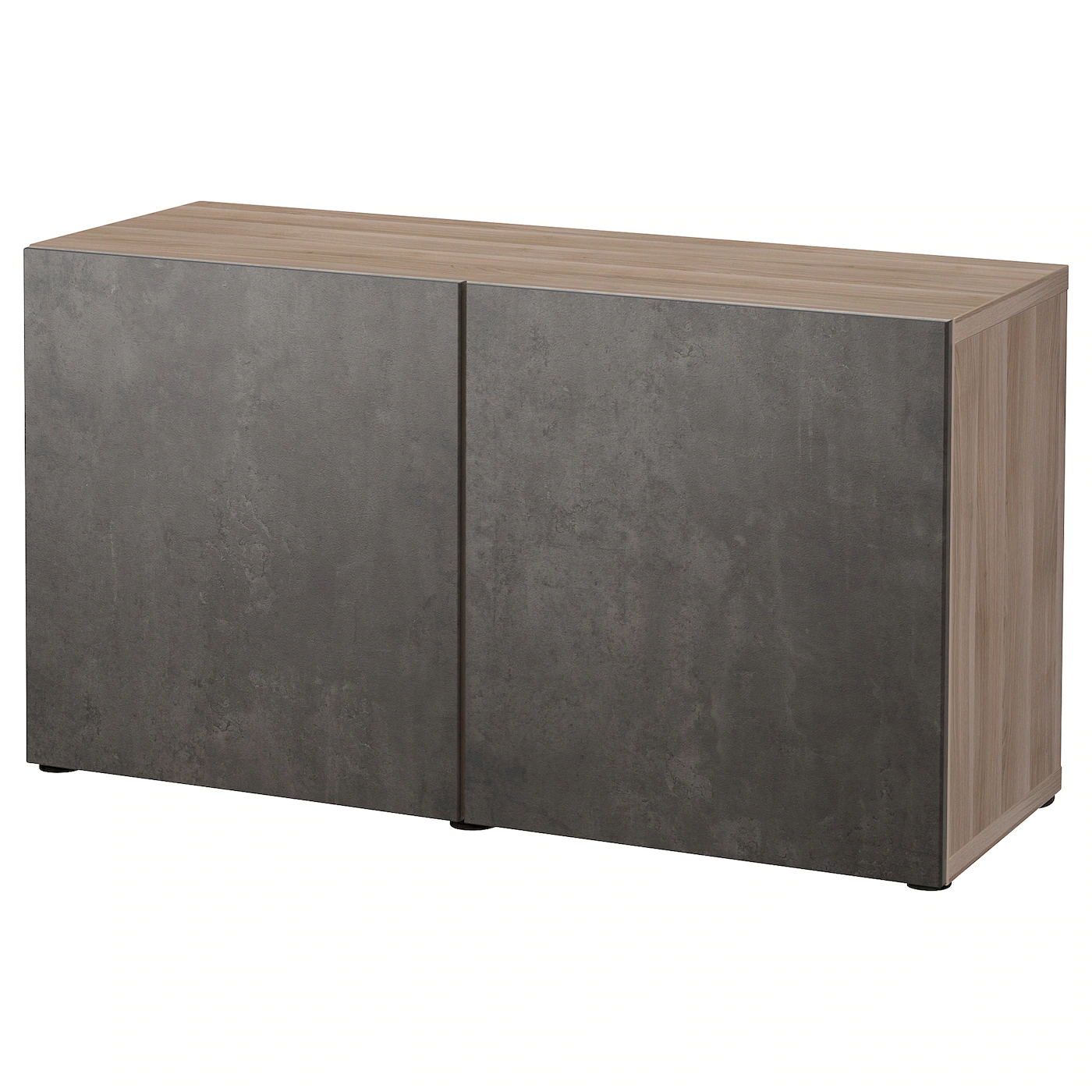 IKEA BESTÅ Storage Combination With Doors Walnut Effect Light Gray Kallviken/dark Gray Concrete Effect 47 1/4x16 1/2x25 5/8 " Blackbrown/selsviken Highgloss/black