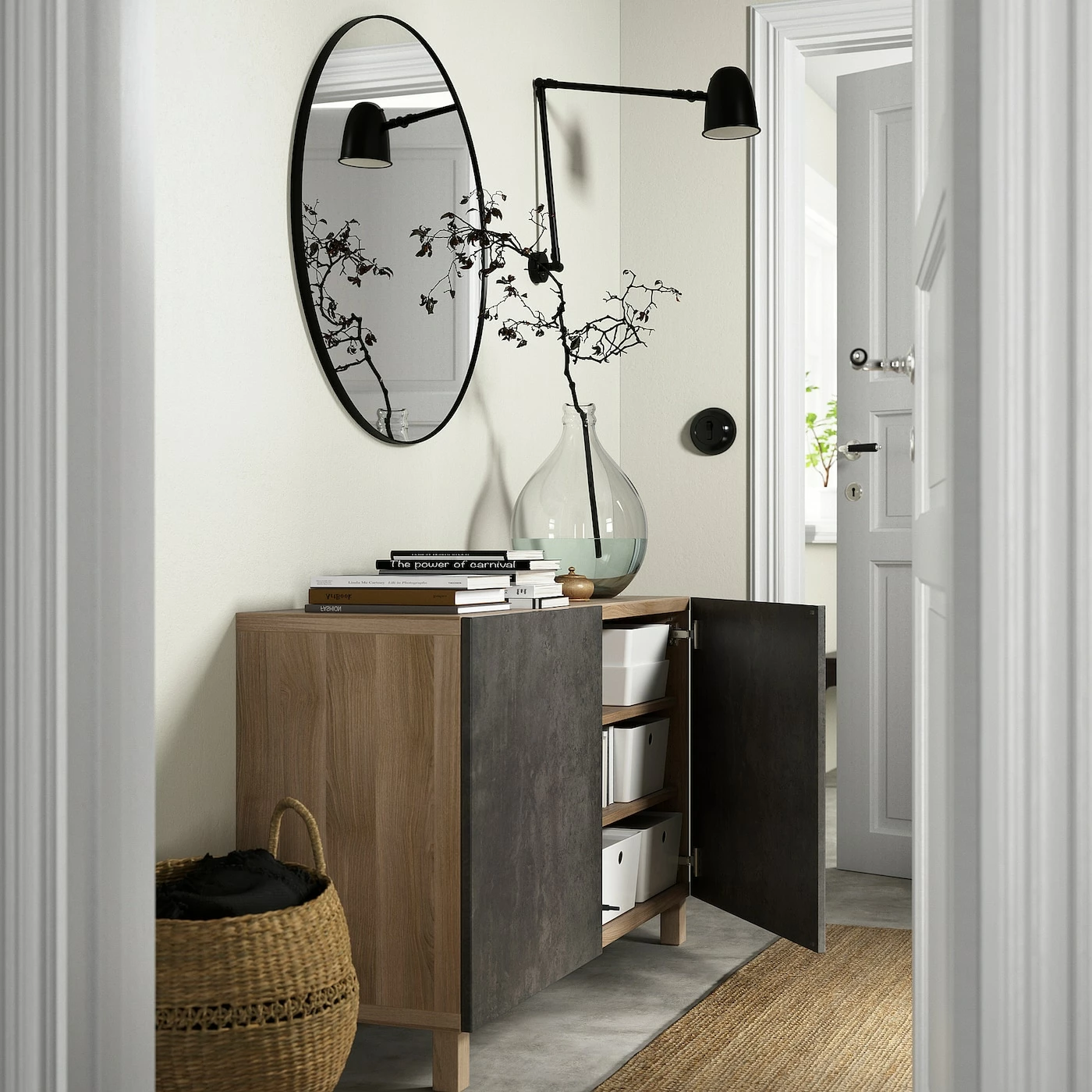 IKEA BESTÅ Storage Combination With Doors Walnut Effect Light Gray Kallviken/Stubbarp/dark Gray Concrete Effect 47 1/4x16 1/2x29 1/8 " Blackbrown Selsviken/stubbarp/high Gloss Dark Olivegreen 4 IKEA BESTÅ Storage Combination With Doors Walnut Effect Light Gray Kallviken/Stubbarp/dark Gray Concrete Effect 47 1/4x16 1/2x29 1/8 " Blackbrown Selsviken/stubbarp/high Gloss Dark Olivegreen - Image 2