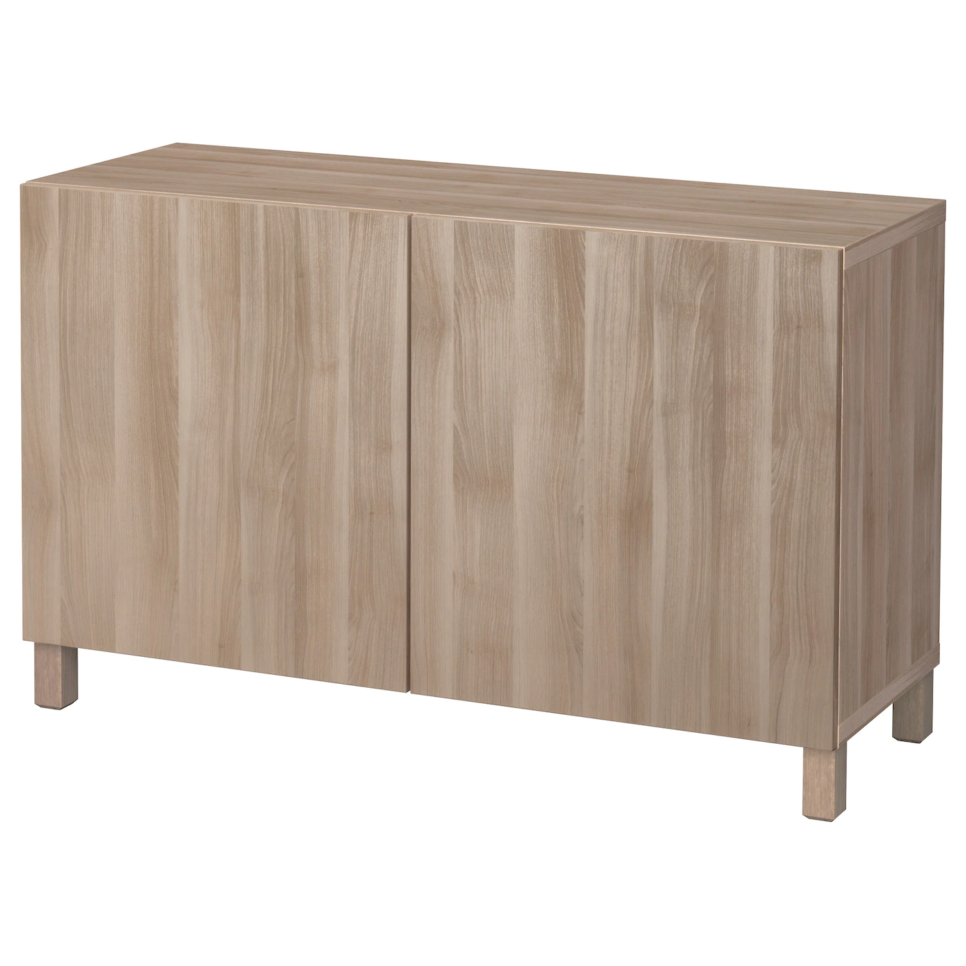 IKEA BESTÅ Storage Combination With Doors Walnut Effect Light Gray/Lappviken/Stubbarp Walnut Effect Light Gray 47 1/4x16 1/2x29 1/8 " Blackbrown Hedeviken/Ösarp/dark Brown Stained Oak Veneer