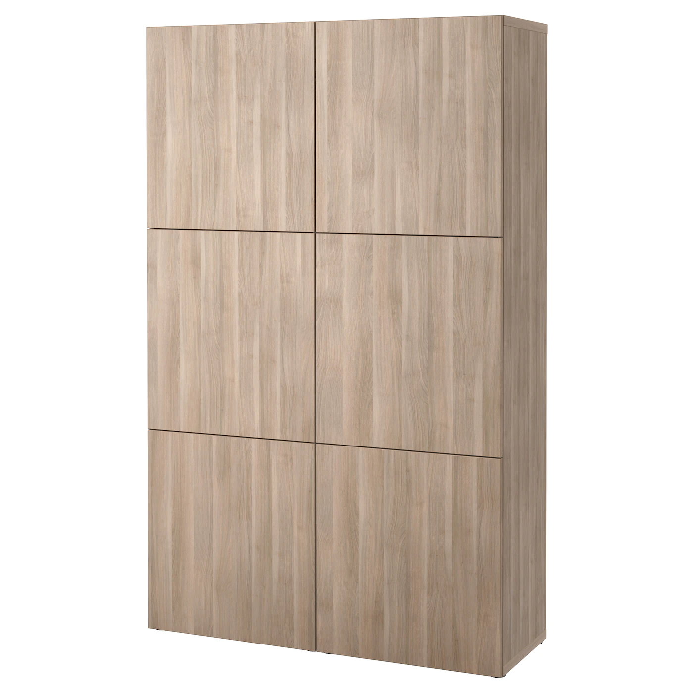 IKEA BESTÅ Storage Combination With Doors Walnut Effect Light Gray/Lappviken Walnut Effect Light Gray 47 1/4x16 1/2x76 " Blackbrown Hedeviken/dark Brown Stained Oak Veneer