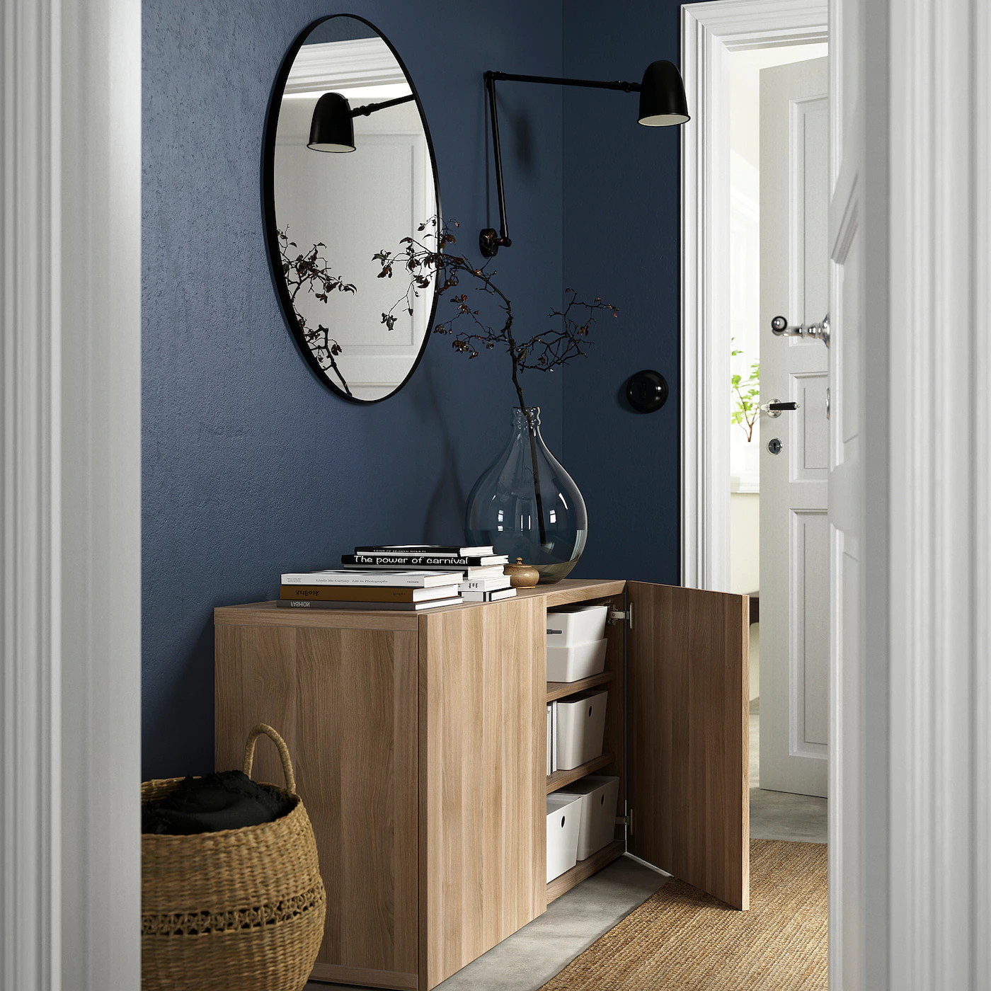 IKEA BESTÅ Storage Combination With Doors Walnut Effect Light Gray/Lappviken Walnut Effect Light Gray 47 1/4x16 1/2x25 5/8 " Blackbrown/laxviken Black 4 IKEA BESTÅ Storage Combination With Doors Walnut Effect Light Gray/Lappviken Walnut Effect Light Gray 47 1/4x16 1/2x25 5/8 " Blackbrown/laxviken Black - Image 2