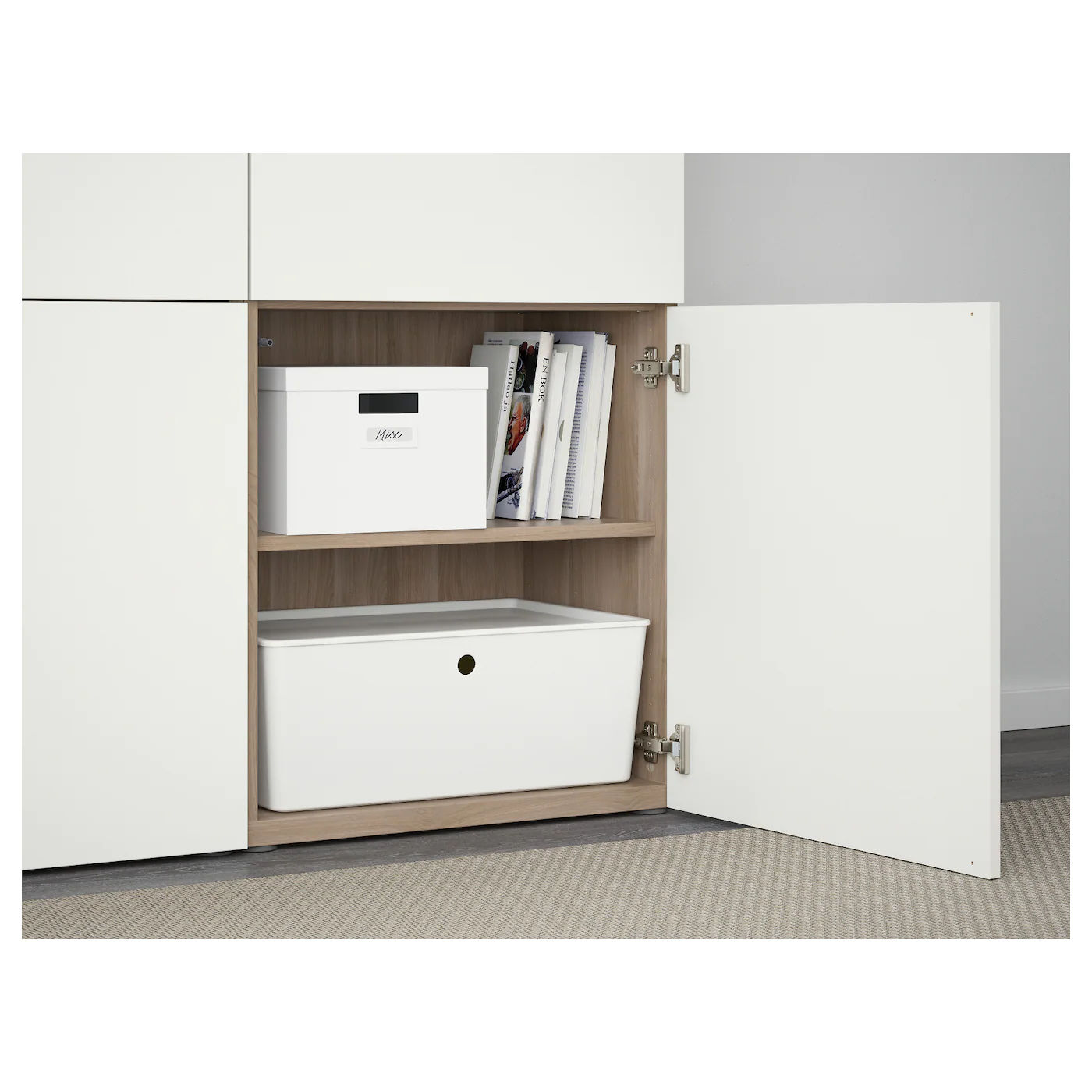 IKEA BESTÅ Storage Combination With Doors Walnut Effect Light Gray/Lappviken White 47 1/4x16 1/2x76 " Blackbrown/hanviken Blackbrown 5 IKEA BESTÅ Storage Combination With Doors Walnut Effect Light Gray/Lappviken White 47 1/4x16 1/2x76 " Blackbrown/hanviken Blackbrown - Image 3