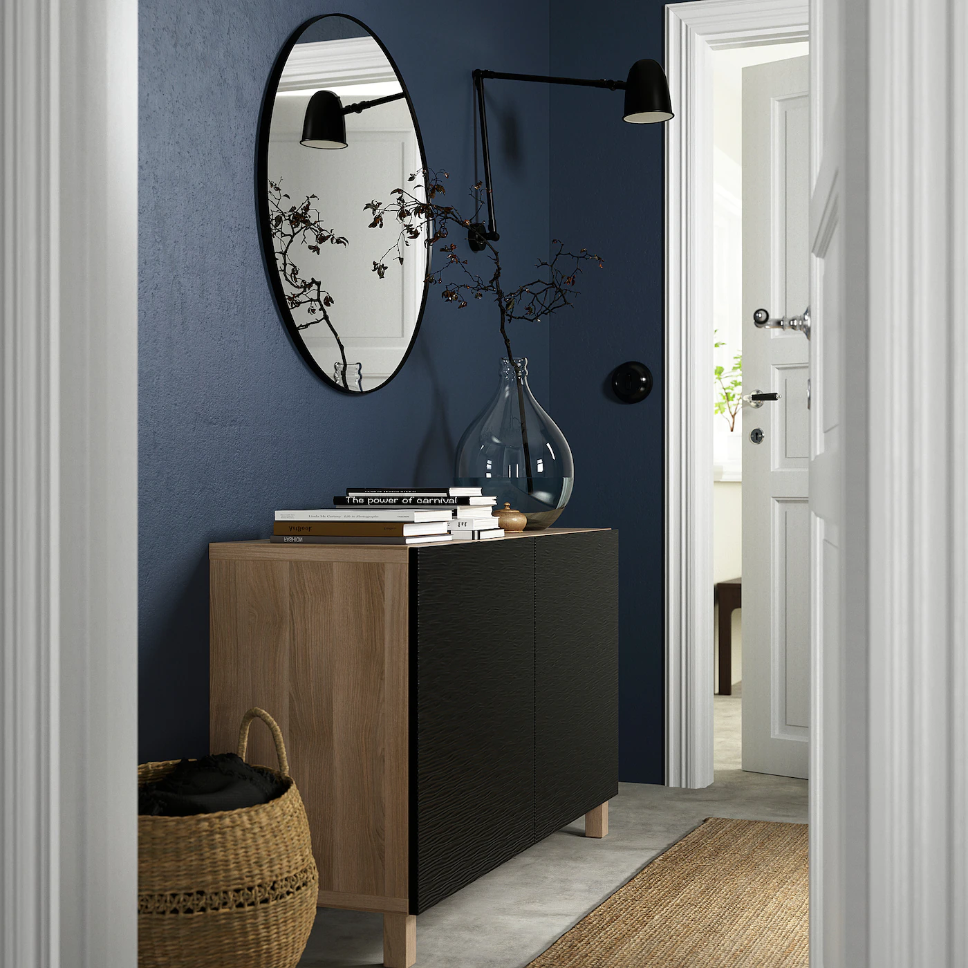 IKEA BESTÅ Storage Combination With Doors Walnut Effect Light Gray/Laxviken/Stubbarp Black 47 1/4x16 1/2x29 1/8 " Blackbrown Kallviken/stubbarp/dark Gray Concrete Effect 5 IKEA BESTÅ Storage Combination With Doors Walnut Effect Light Gray/Laxviken/Stubbarp Black 47 1/4x16 1/2x29 1/8 " Blackbrown Kallviken/stubbarp/dark Gray Concrete Effect - Image 3