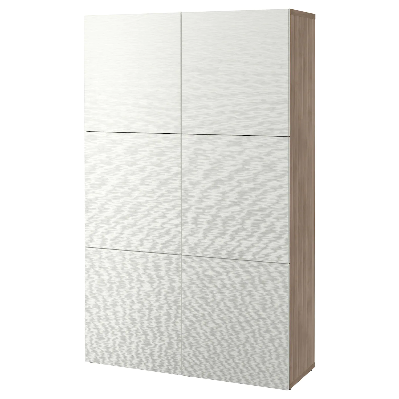 IKEA BESTÅ Storage Combination With Doors Walnut Effect Light Gray/Laxviken White 47 1/4x16 1/2x76 " Blackbrown Selsviken/high Gloss Dark Olivegreen
