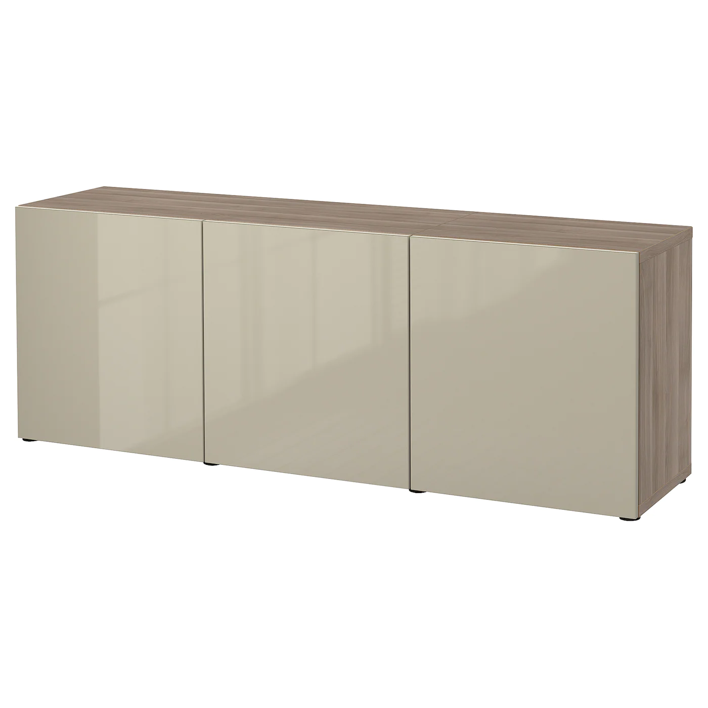 IKEA BESTÅ Storage Combination With Doors Walnut Effect Light Gray/Selsviken Highgloss/beige 70 7/8x16 1/2x25 5/8 " Blackbrown Kallviken/dark Gray Concrete Effect