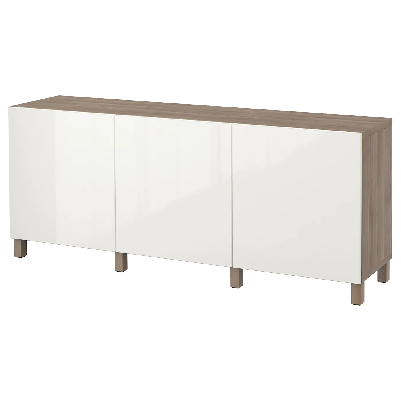 IKEA BESTÅ Storage Combination With Doors Walnut Effect Light Gray/Selsviken/Stubbarp Highgloss/white 70 7/8x16 1/2x29 1/8 " Blackbrown Selsviken/stubbarp/high Gloss Dark Olivegreen