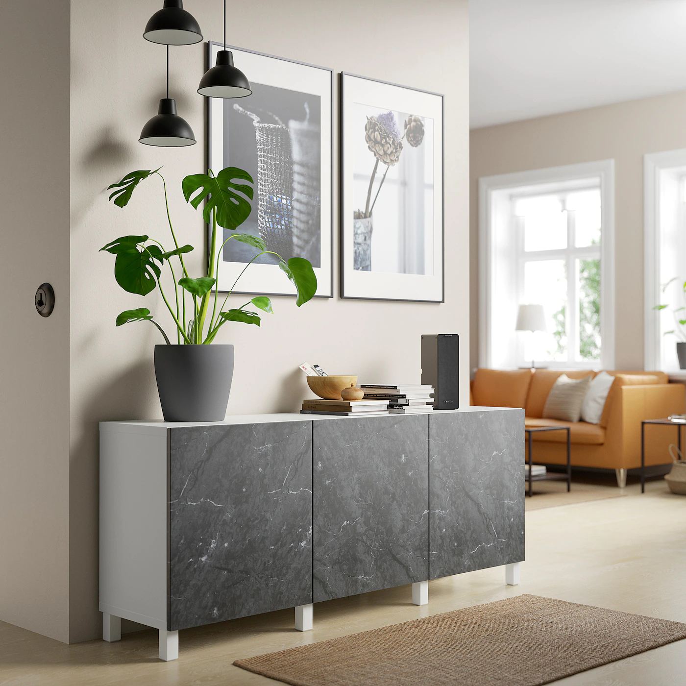 IKEA BESTÅ Storage Combination With Doors White Bergsviken/Stubbarp/black Marble Effect 70 7/8x16 1/2x29 1/8 " Blackbrown Kallviken/dark Gray Concrete Effect 5 IKEA BESTÅ Storage Combination With Doors White Bergsviken/Stubbarp/black Marble Effect 70 7/8x16 1/2x29 1/8 " Blackbrown Kallviken/dark Gray Concrete Effect - Image 3