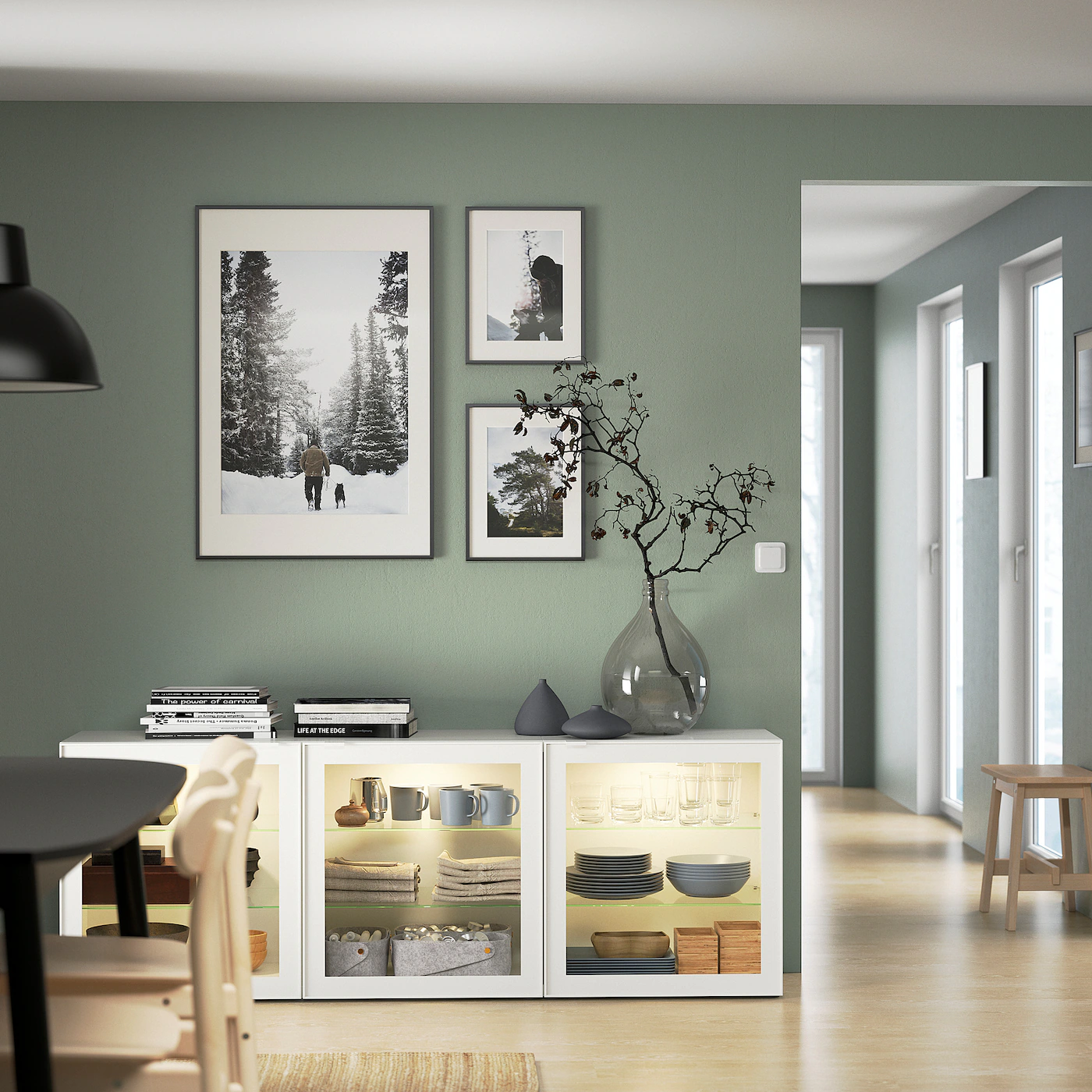 IKEA BESTÅ Storage Combination With Doors White/Glassvik White Clear Glass 70 7/8x16 1/2x25 5/8 " Blackbrown Kallviken/dark Gray Concrete Effect 5 IKEA BESTÅ Storage Combination With Doors White/Glassvik White Clear Glass 70 7/8x16 1/2x25 5/8 " Blackbrown Kallviken/dark Gray Concrete Effect - Image 3