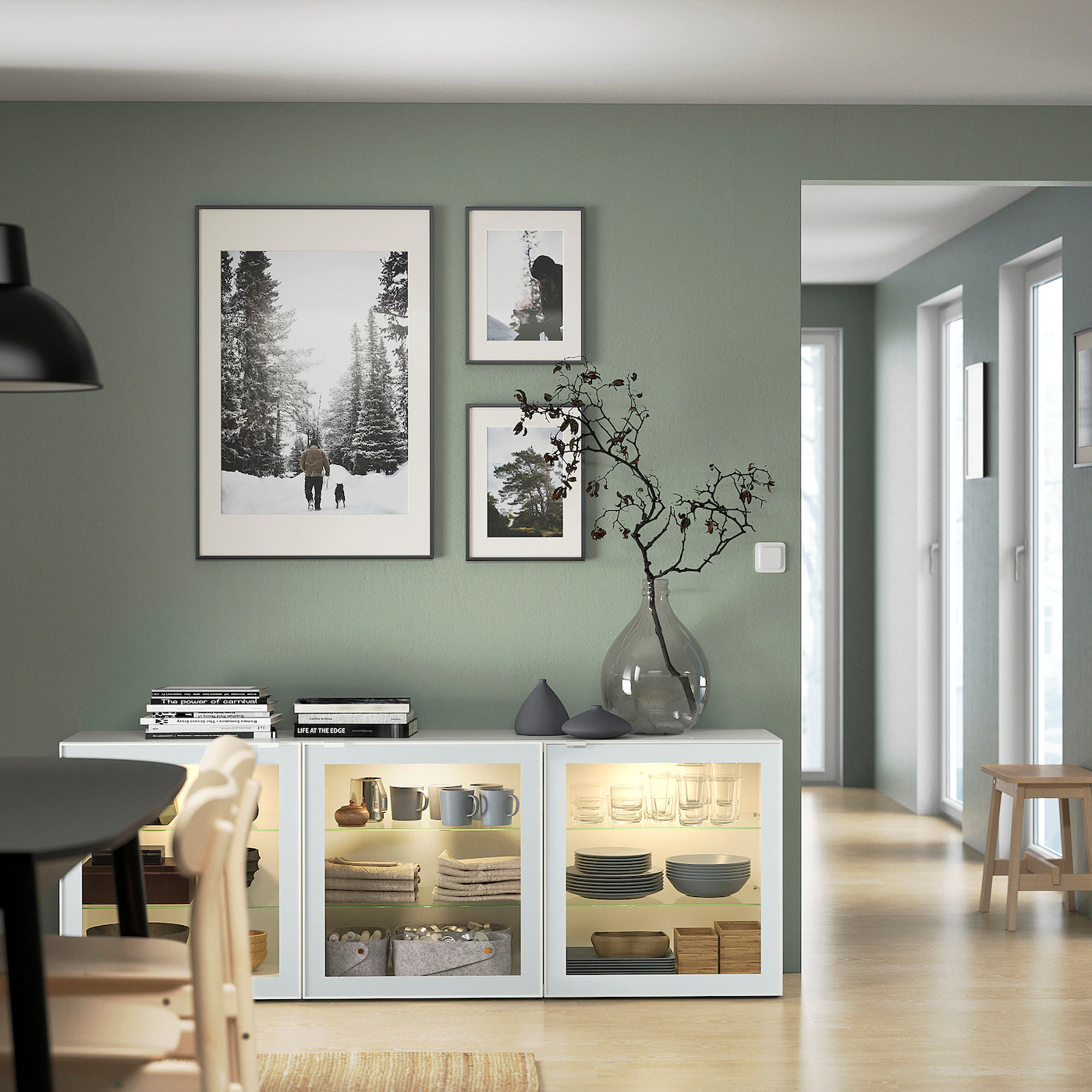 IKEA BESTÅ Storage Combination With Doors White/Glassvik White Clear Glass 70 7/8x16 1/2x25 5/8 " Blackbrown/laxviken Black 6 IKEA BESTÅ Storage Combination With Doors White/Glassvik White Clear Glass 70 7/8x16 1/2x25 5/8 " Blackbrown/laxviken Black - Image 4