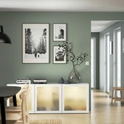 IKEA BESTÅ Storage Combination With Doors White/Glassvik White Frosted Glass 70 7/8x16 1/2x25 5/8 " Blackbrown/hanviken Blackbrown -Ikea Storage solution systems Sales besta storage combination with doors white glassvik white frosted glass 0996232 pe822130 s5