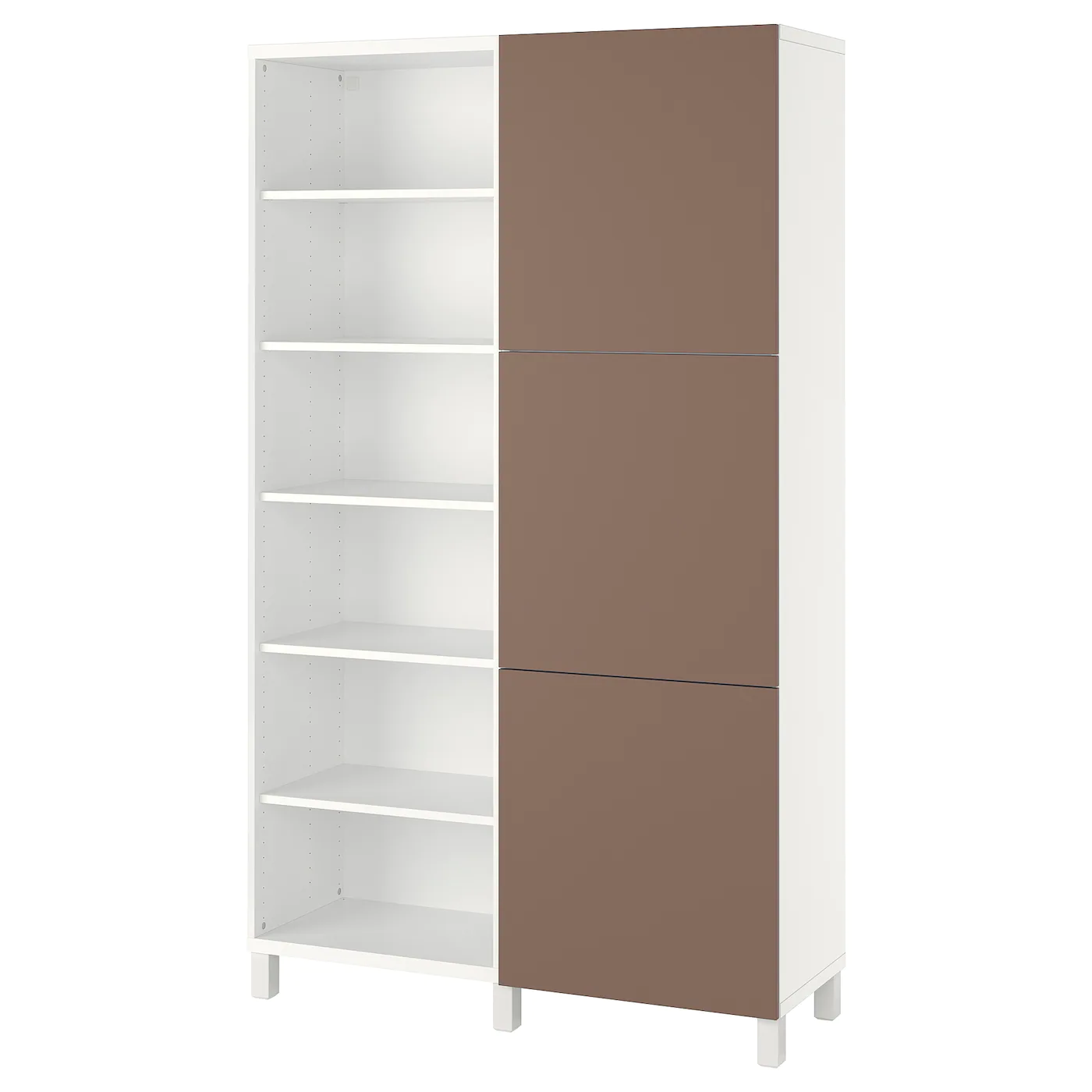 IKEA BESTÅ Storage Combination With Doors White/Lappviken Light Graybrown 47 1/4x16 1/2x79 1/2 " Blackbrown/lappviken/stubbarp Light Graybrown
