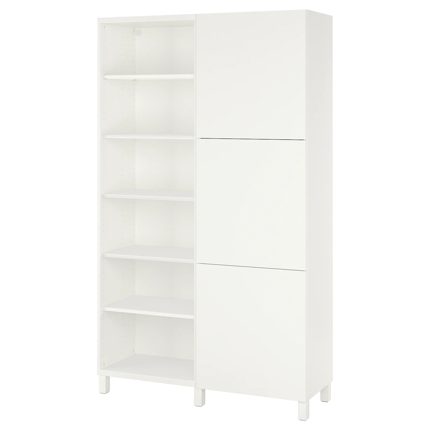 IKEA BESTÅ Storage Combination With Doors White/Lappviken/Stubbarp White 47 1/4x16 1/2x79 1/2 " Blackbrown/hedeviken Oak Veneer