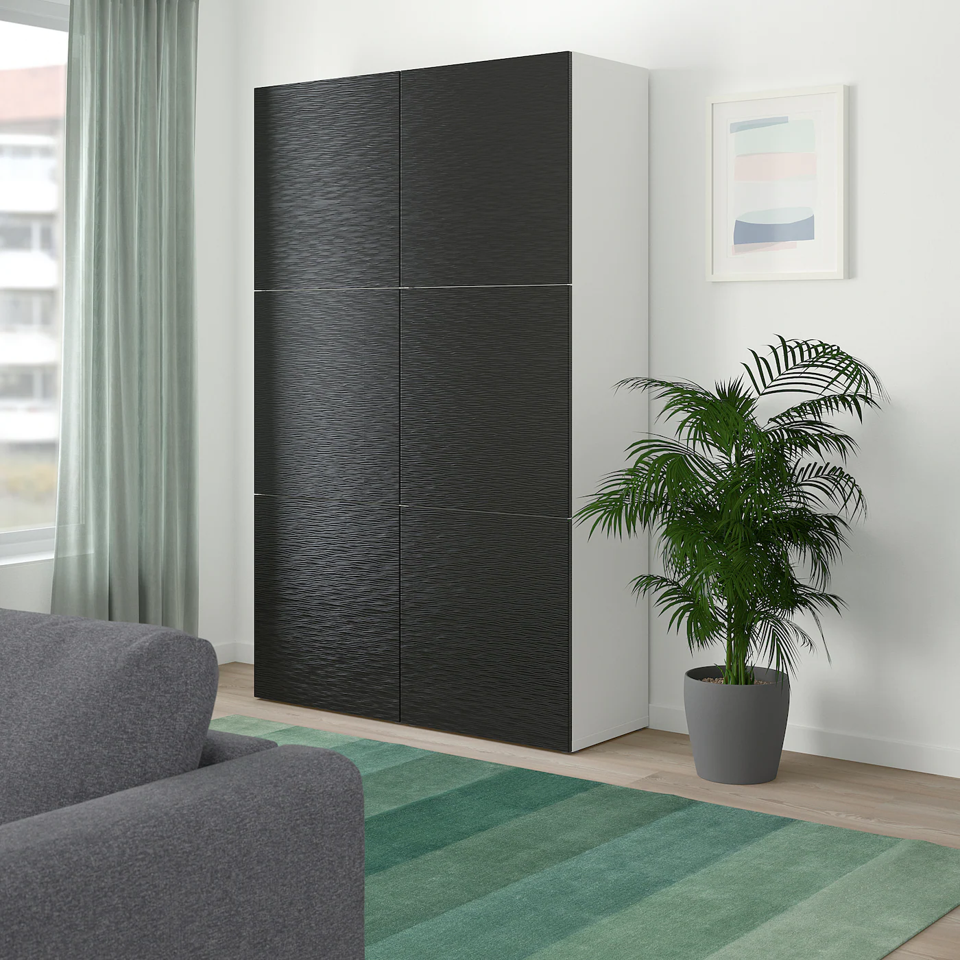 IKEA BESTÅ Storage Combination With Doors White/Laxviken Black 47 1/4x16 1/2x76 " Blackbrown Hedeviken/dark Brown Stained Oak Veneer 8 IKEA BESTÅ Storage Combination With Doors White/Laxviken Black 47 1/4x16 1/2x76 " Blackbrown Hedeviken/dark Brown Stained Oak Veneer - Image 6