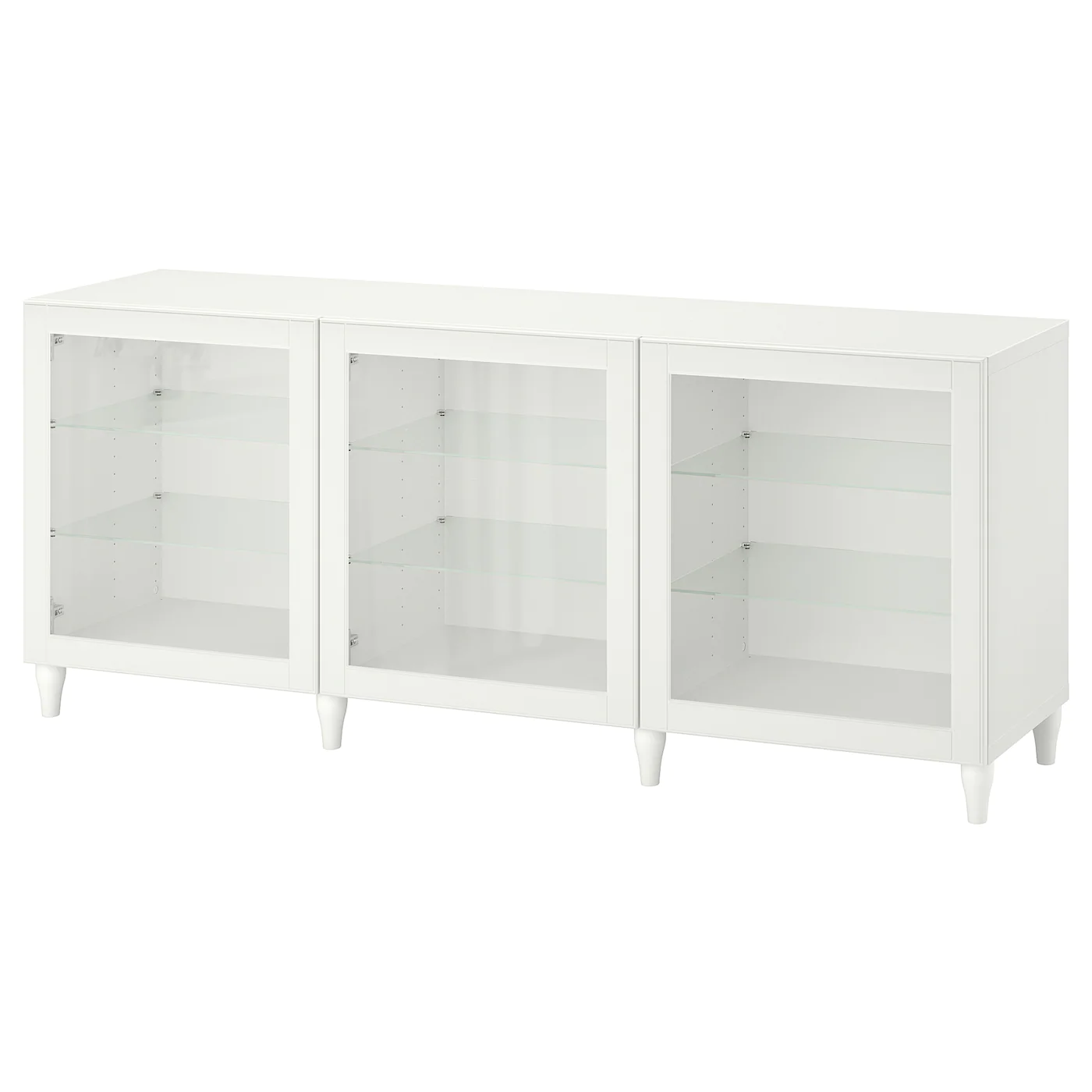 IKEA BESTÅ Storage Combination With Doors White/Ostvik/Kabbarp White Clear Glass 70 7/8x16 1/2x29 1/8 " Blackbrown/glassvik Black/smoked Glass
