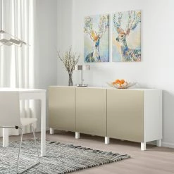 IKEA BESTÅ Storage Combination With Doors White/Riksviken/Stubbarp Light Bronze Effect 70 7/8x16 1/2x29 1/8 " Blackbrown Kallviken/dark Gray Concrete Effect -Ikea Storage solution systems Sales besta storage combination with doors white riksviken stubbarp light bronze effect 0748498 pe745032 s5