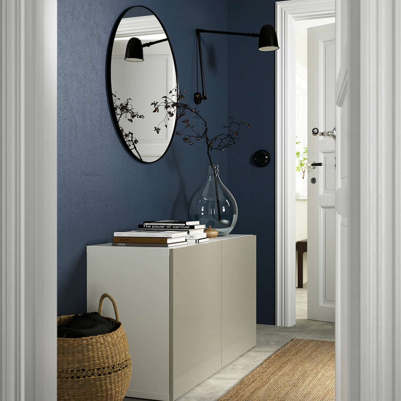 IKEA BESTÅ Storage Combination With Doors White/Selsviken Highgloss/beige 47 1/4x16 1/2x25 5/8 " Blackbrown/laxviken Black 5 IKEA BESTÅ Storage Combination With Doors White/Selsviken Highgloss/beige 47 1/4x16 1/2x25 5/8 " Blackbrown/laxviken Black - Image 3