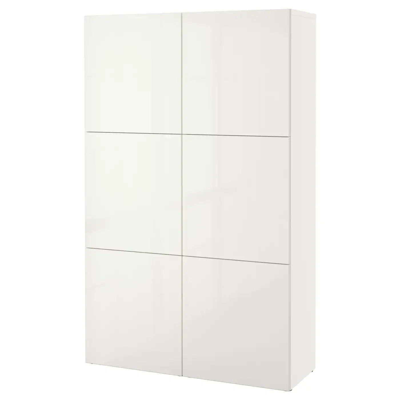 IKEA BESTÅ Storage Combination With Doors White/Selsviken Highgloss/white 47 1/4x16 1/2x76 " Blackbrown Björköviken/brown Stained Oak Veneer