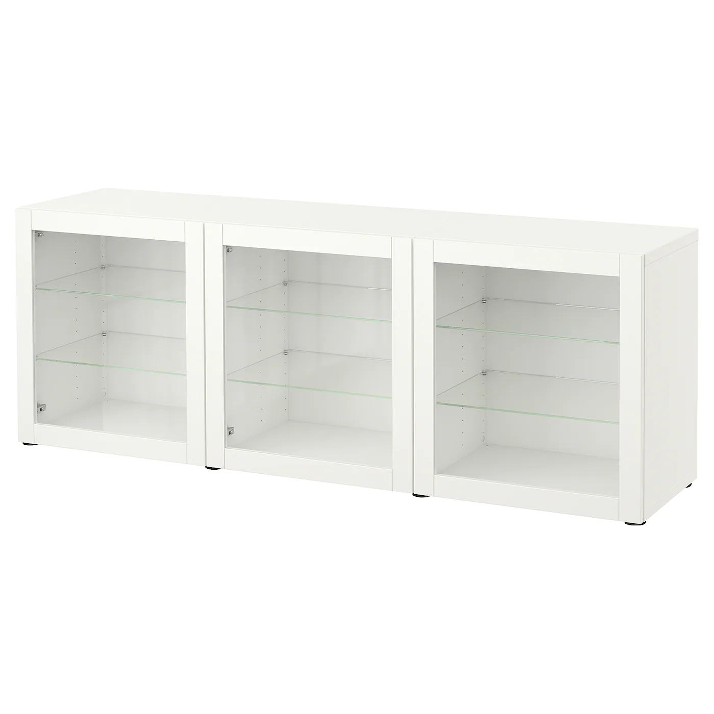 IKEA BESTÅ Storage Combination With Doors White/Sindvik White Clear Glass 70 7/8x16 1/2x25 5/8 " Blackbrown/glassvik Black/smoked Glass
