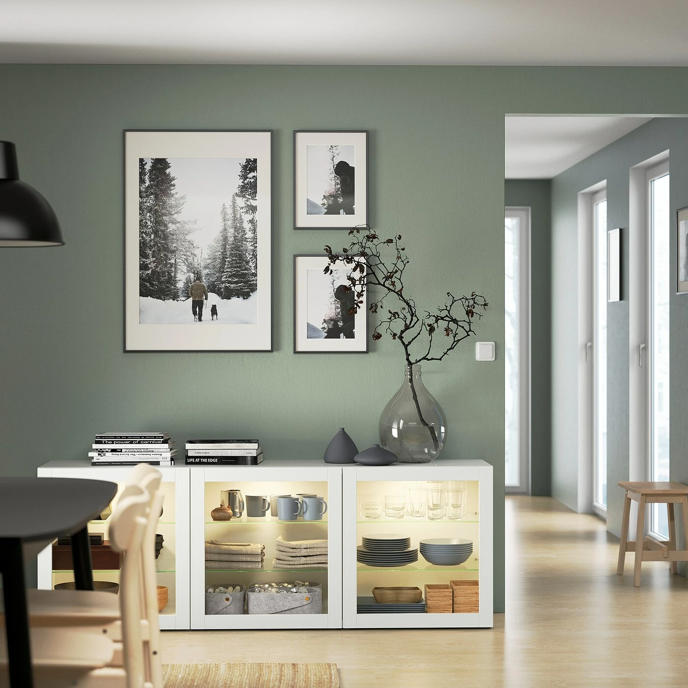 IKEA BESTÅ Storage Combination With Doors White/Sindvik White Clear Glass 70 7/8x16 1/2x25 5/8 " Blackbrown/glassvik Black/smoked Glass 5 IKEA BESTÅ Storage Combination With Doors White/Sindvik White Clear Glass 70 7/8x16 1/2x25 5/8 " Blackbrown/glassvik Black/smoked Glass - Image 3