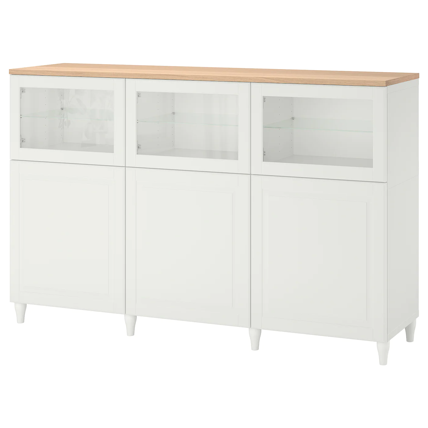 IKEA BESTÅ Storage Combination With Doors White/Smeviken/Kabbarp White Clear Glass 70 7/8x16 1/2x44 7/8 "