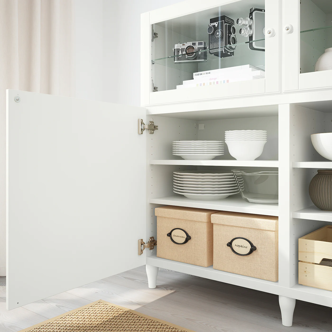 IKEA BESTÅ Storage Combination With Doors White/Smeviken/Kabbarp White Clear Glass 70 7/8x16 1/2x44 1/8 " White Laxviken/glassvik White Clear Glass 9 IKEA BESTÅ Storage Combination With Doors White/Smeviken/Kabbarp White Clear Glass 70 7/8x16 1/2x44 1/8 " White Laxviken/glassvik White Clear Glass - Image 7