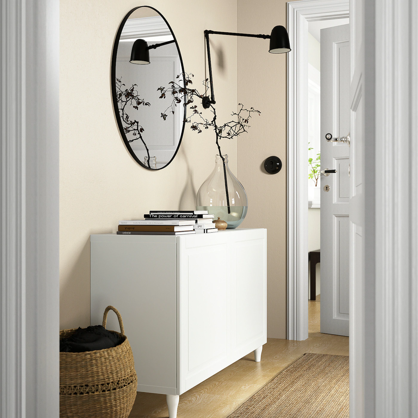 IKEA BESTÅ Storage Combination With Doors White/Smeviken/Kabbarp White 47 1/4x16 1/2x29 1/8 " Blackbrown/laxviken Black 5 IKEA BESTÅ Storage Combination With Doors White/Smeviken/Kabbarp White 47 1/4x16 1/2x29 1/8 " Blackbrown/laxviken Black - Image 3