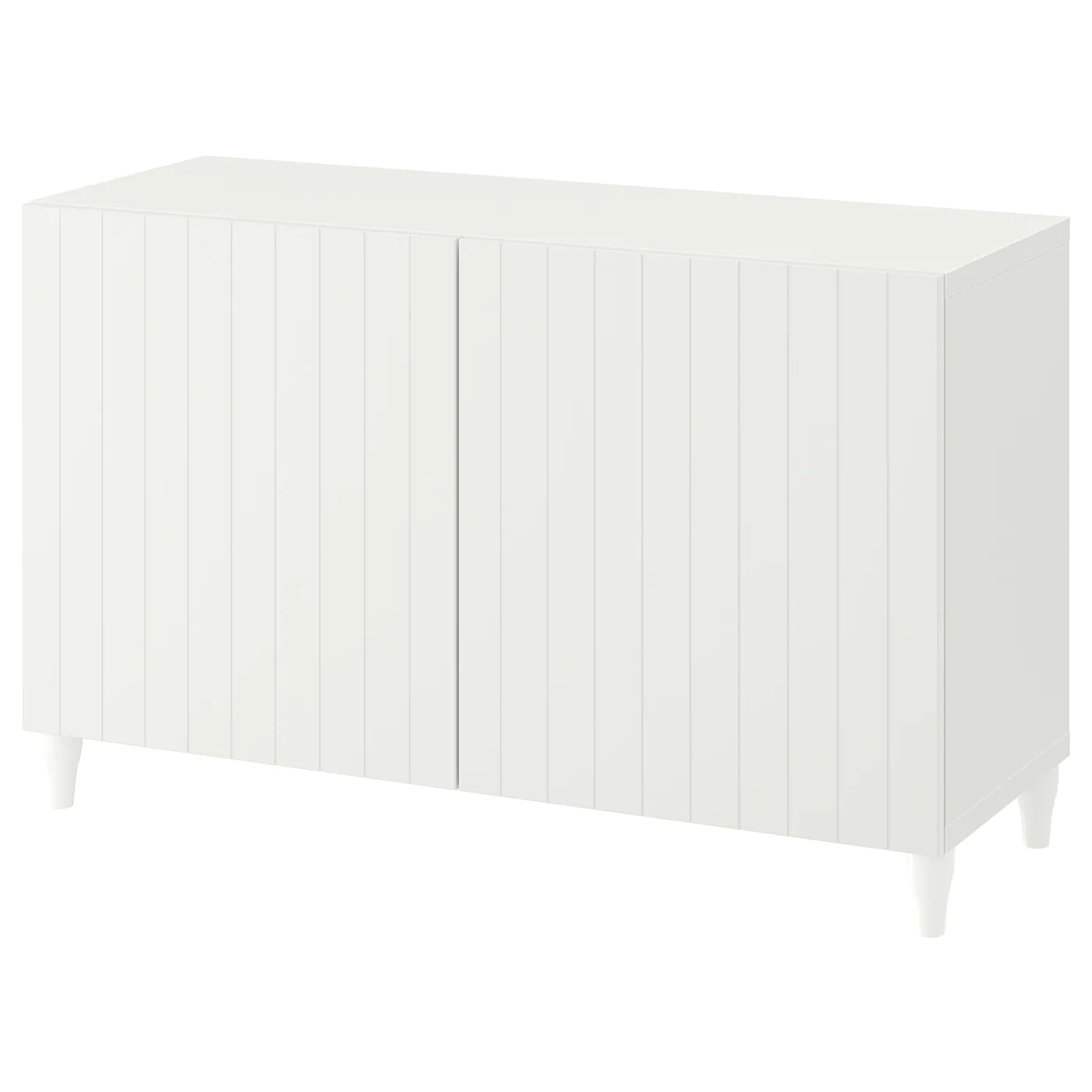 IKEA BESTÅ Storage Combination With Doors White/Sutterviken/Kabbarp White 47 1/4x16 1/2x29 1/8 " Blackbrown/lappviken Blackbrown