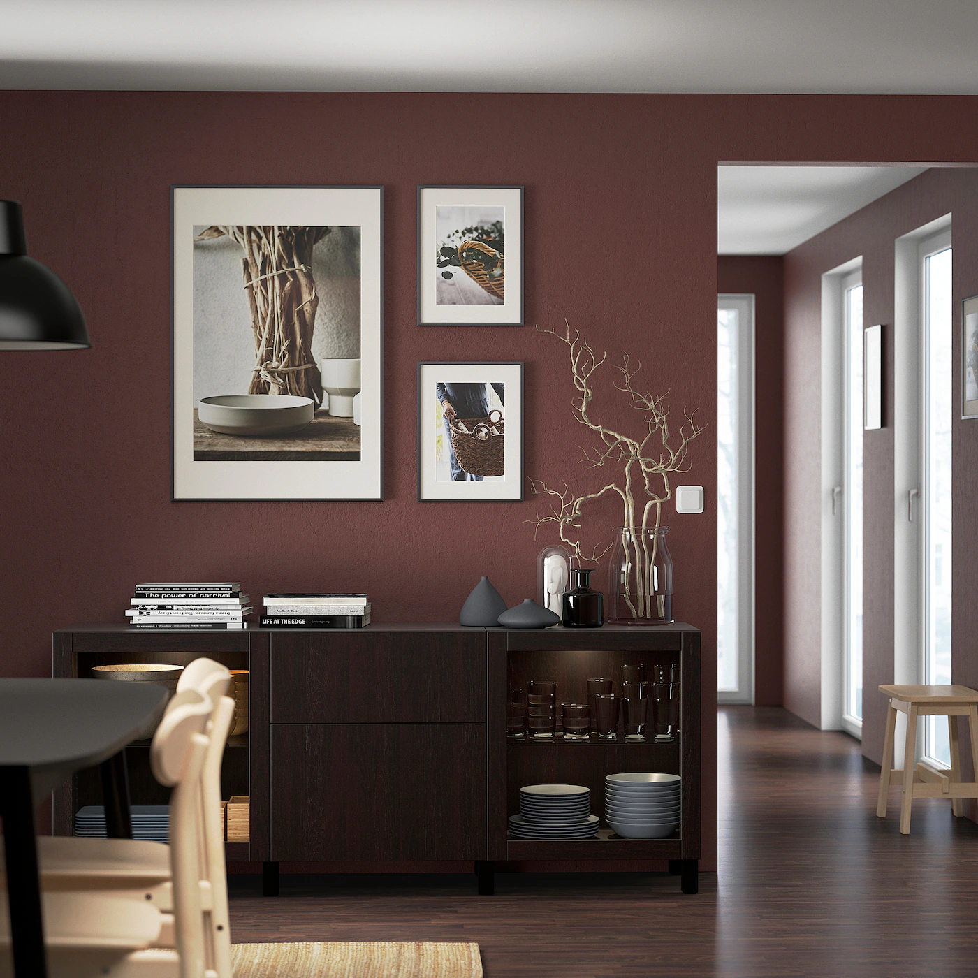 IKEA BESTÅ Storage Combination With Drawers Blackbrown Lappviken/Sindvik/Stubbarp Blackbrown Clear Glass 70 7/8x16 1/2x29 1/8 " 5 IKEA BESTÅ Storage Combination With Drawers Blackbrown Lappviken/Sindvik/Stubbarp Blackbrown Clear Glass 70 7/8x16 1/2x29 1/8 " - Image 3