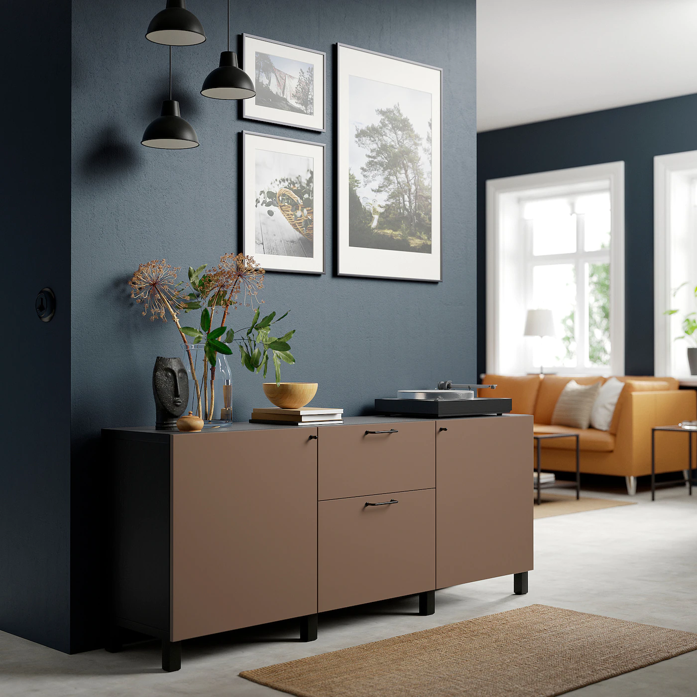 IKEA BESTÅ Storage Combination With Drawers Blackbrown/Lappviken/Stubbarp Light Graybrown 70 7/8x16 1/2x29 1/8 " Blackbrown Lappviken/sindvik Blackbrown Clear Glass 5 IKEA BESTÅ Storage Combination With Drawers Blackbrown/Lappviken/Stubbarp Light Graybrown 70 7/8x16 1/2x29 1/8 " Blackbrown Lappviken/sindvik Blackbrown Clear Glass - Image 3