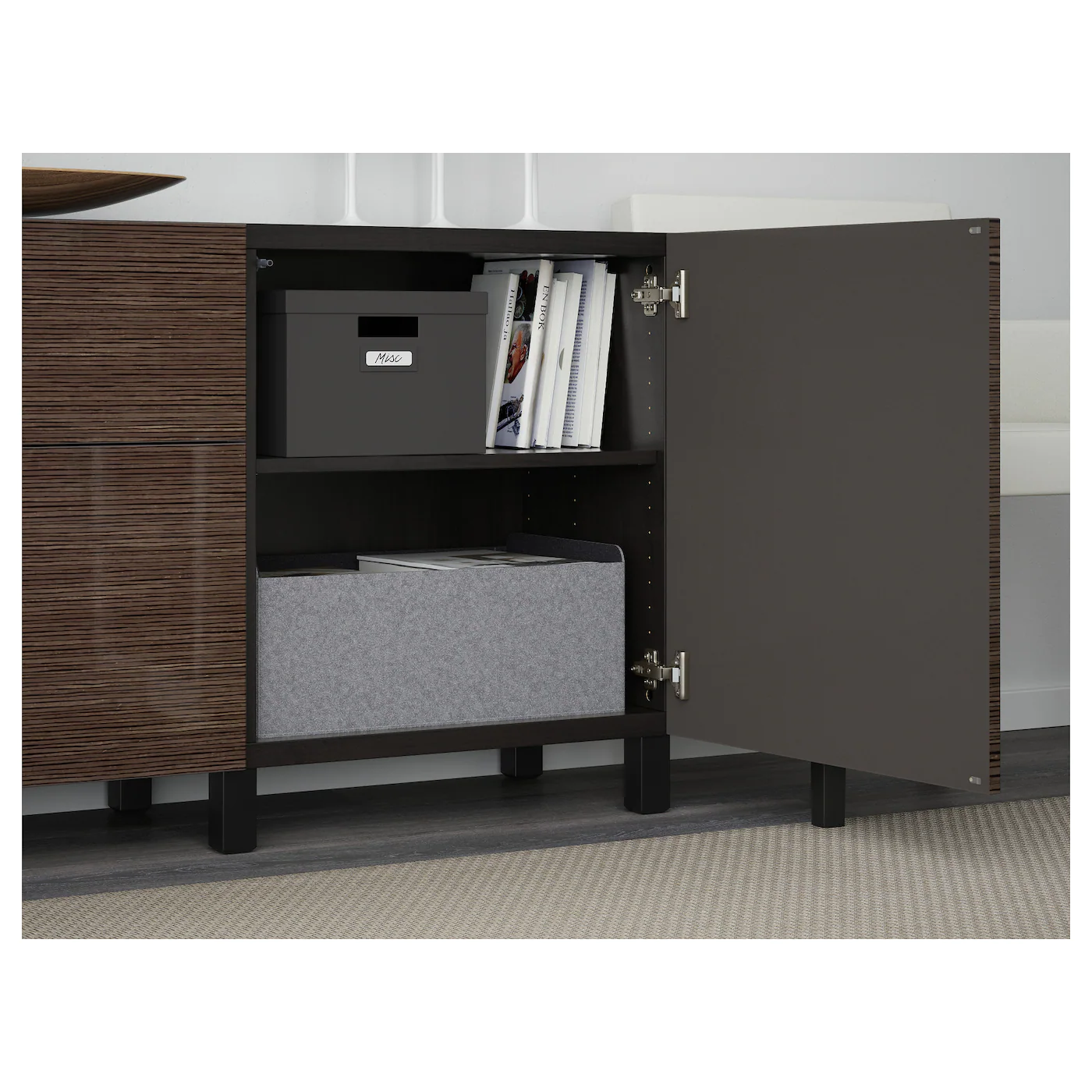 IKEA BESTÅ Storage Combination With Drawers Blackbrown/Selsviken/Stubbarp Highgloss/brown 70 7/8x16 1/2x29 1/8 " Blackbrown/hanviken/stubbarp Blackbrown 8 IKEA BESTÅ Storage Combination With Drawers Blackbrown/Selsviken/Stubbarp Highgloss/brown 70 7/8x16 1/2x29 1/8 " Blackbrown/hanviken/stubbarp Blackbrown - Image 6