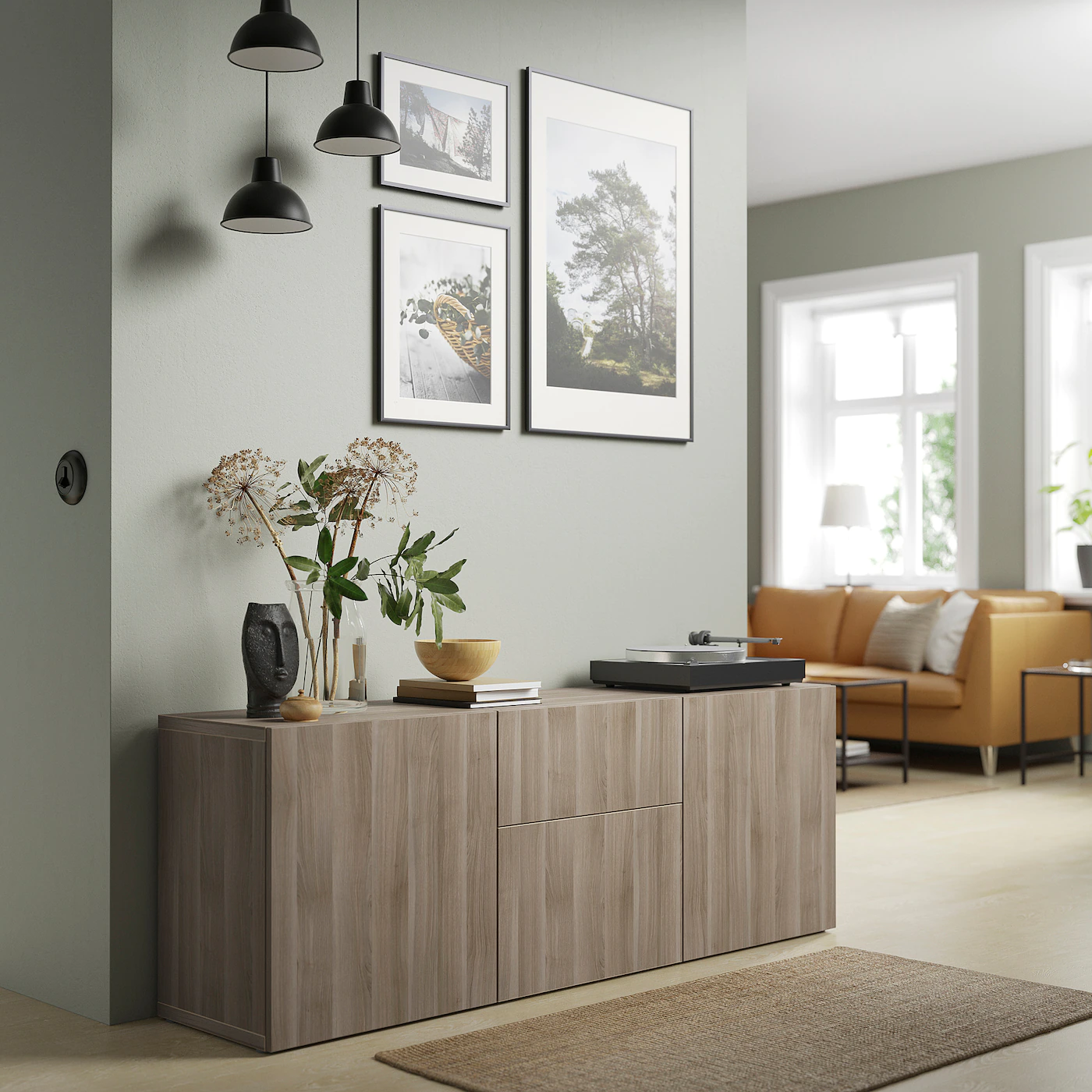 IKEA BESTÅ Storage Combination With Drawers Walnut Effect Light Gray/Lappviken Walnut Effect Light Gray 70 7/8x16 1/2x25 5/8 " Blackbrown Björköviken/stubbarp/brown Stained Oak Veneer 5 IKEA BESTÅ Storage Combination With Drawers Walnut Effect Light Gray/Lappviken Walnut Effect Light Gray 70 7/8x16 1/2x25 5/8 " Blackbrown Björköviken/stubbarp/brown Stained Oak Veneer - Image 3