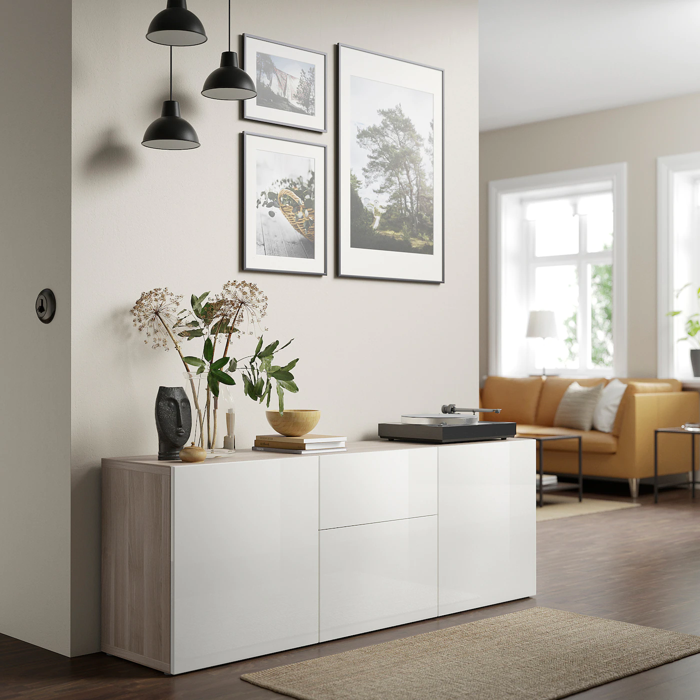 IKEA BESTÅ Storage Combination With Drawers Walnut Effect Light Gray/Selsviken Highgloss/white 70 7/8x16 1/2x25 5/8 " Blackbrown Hedeviken/stubbarp/dark Brown Stained Oak Veneer 5 IKEA BESTÅ Storage Combination With Drawers Walnut Effect Light Gray/Selsviken Highgloss/white 70 7/8x16 1/2x25 5/8 " Blackbrown Hedeviken/stubbarp/dark Brown Stained Oak Veneer - Image 3