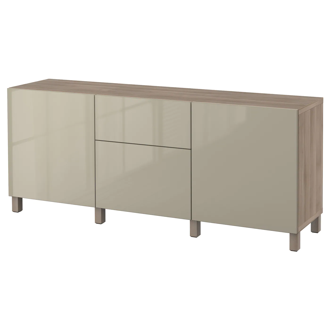 IKEA BESTÅ Storage Combination With Drawers Walnut Effect Light Gray/Selsviken/Stubbarp Highgloss/beige 70 7/8x16 1/2x29 1/8 " Blackbrown/hanviken/stubbarp Blackbrown