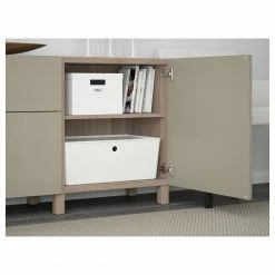 IKEA BESTÅ Storage Combination With Drawers Walnut Effect Light Gray/Selsviken/Stubbarp Highgloss/beige 70 7/8x16 1/2x29 1/8 " Blackbrown Lappviken/sindvik Blackbrown Clear Glass -Ikea Storage solution systems Sales besta storage combination with drawers walnut effect light gray selsviken stubbarp high gloss beige 0394301 pe561124 s5