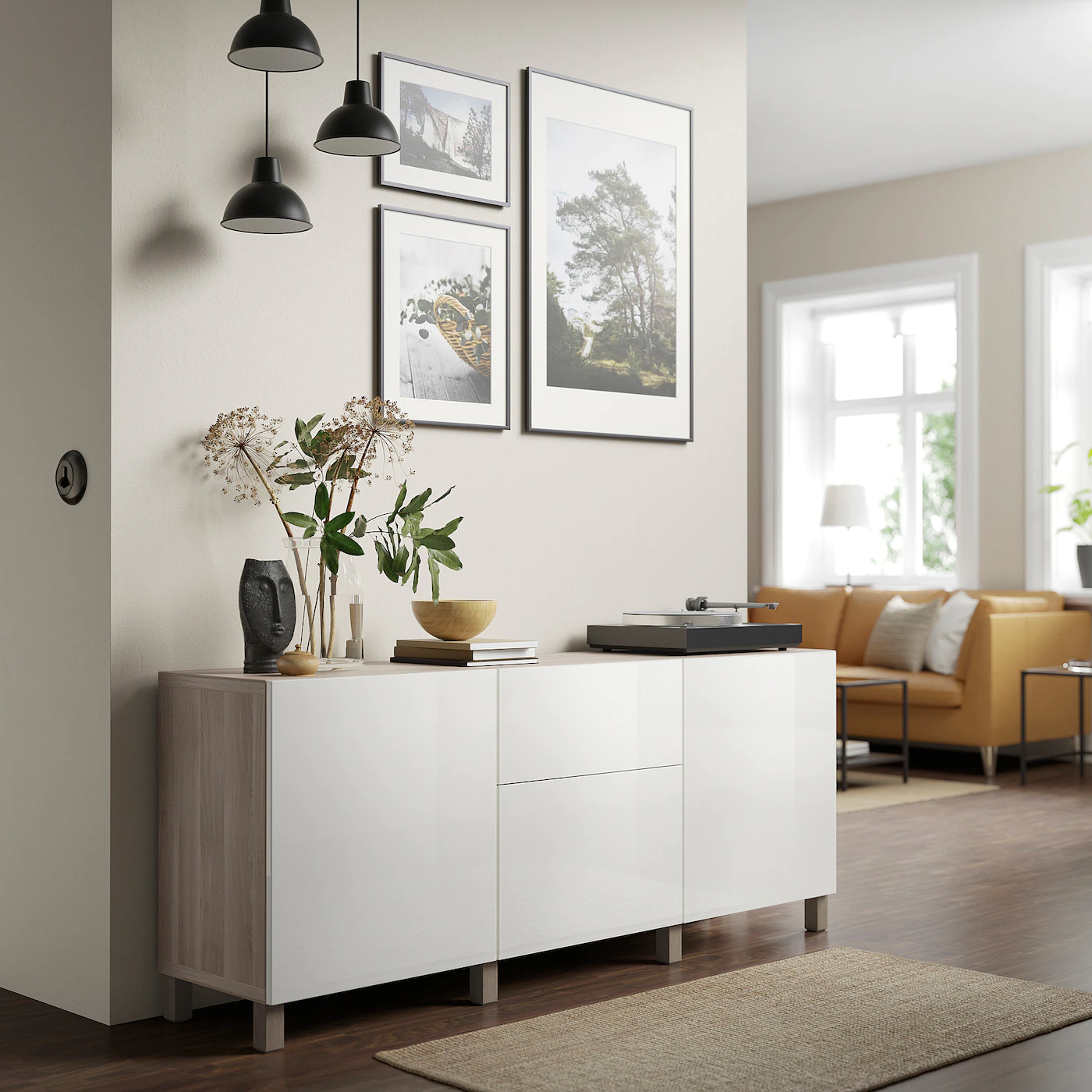 IKEA BESTÅ Storage Combination With Drawers Walnut Effect Light Gray/Selsviken/Stubbarp Highgloss/white 70 7/8x16 1/2x29 1/8 " Blackbrown/hanviken/stubbarp Blackbrown 5 IKEA BESTÅ Storage Combination With Drawers Walnut Effect Light Gray/Selsviken/Stubbarp Highgloss/white 70 7/8x16 1/2x29 1/8 " Blackbrown/hanviken/stubbarp Blackbrown - Image 3