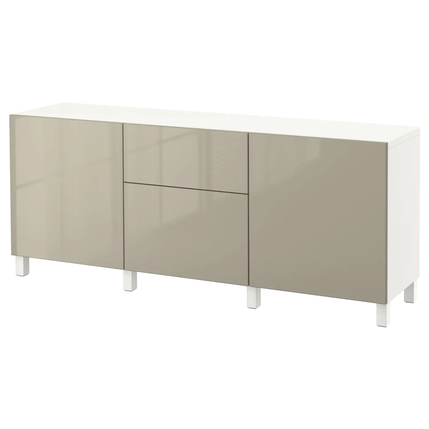 IKEA BESTÅ Storage Combination With Drawers White/Selsviken/Stubbarp Highgloss/beige 70 7/8x16 1/2x29 1/8 " Blackbrown Lappviken/sindvik/stubbarp Blackbrown Clear Glass