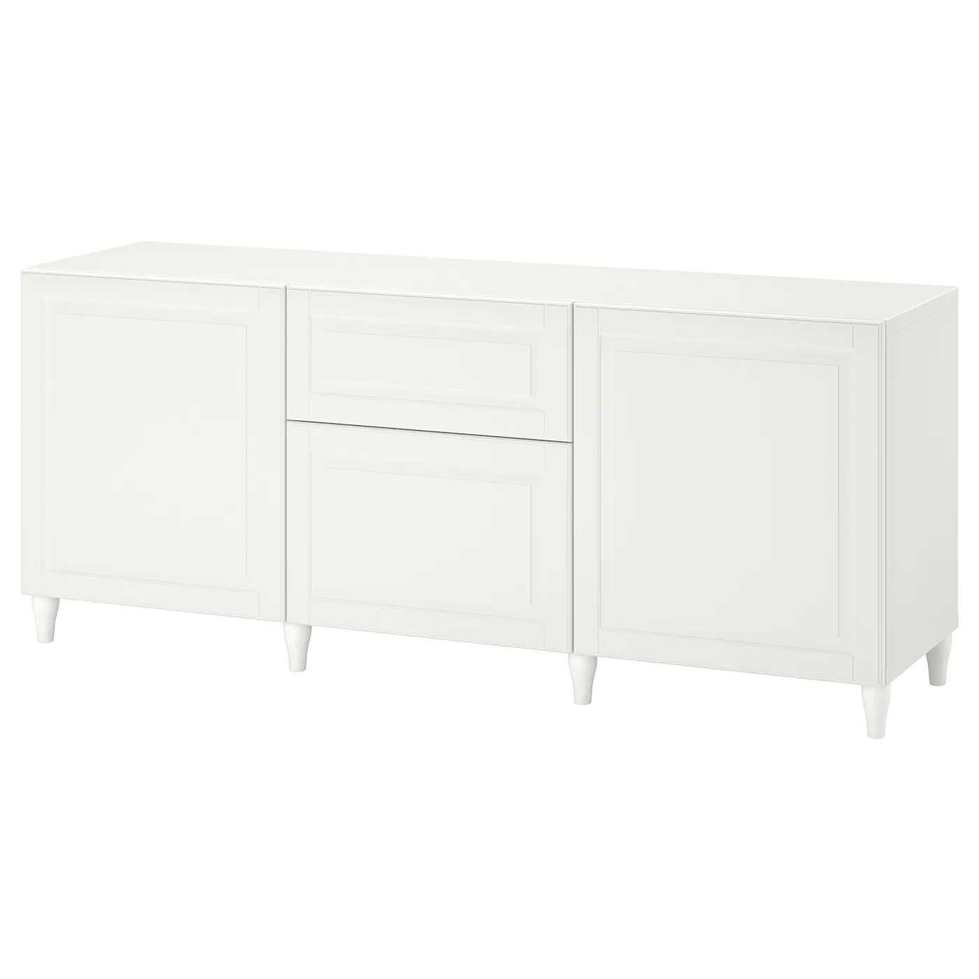 IKEA BESTÅ Storage Combination With Drawers White/Smeviken/Kabbarp White 70 7/8x16 1/2x29 1/8 " Blackbrown Björköviken/stubbarp/brown Stained Oak Veneer