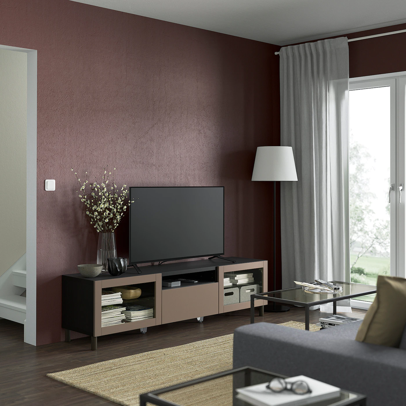 IKEA BESTÅ TV Bench Blackbrown Sindvik/Lappviken/Mejarp Light Graybrown 70 7/8x16 1/2x18 7/8 " 5 IKEA BESTÅ TV Bench Blackbrown Sindvik/Lappviken/Mejarp Light Graybrown 70 7/8x16 1/2x18 7/8 " - Image 3