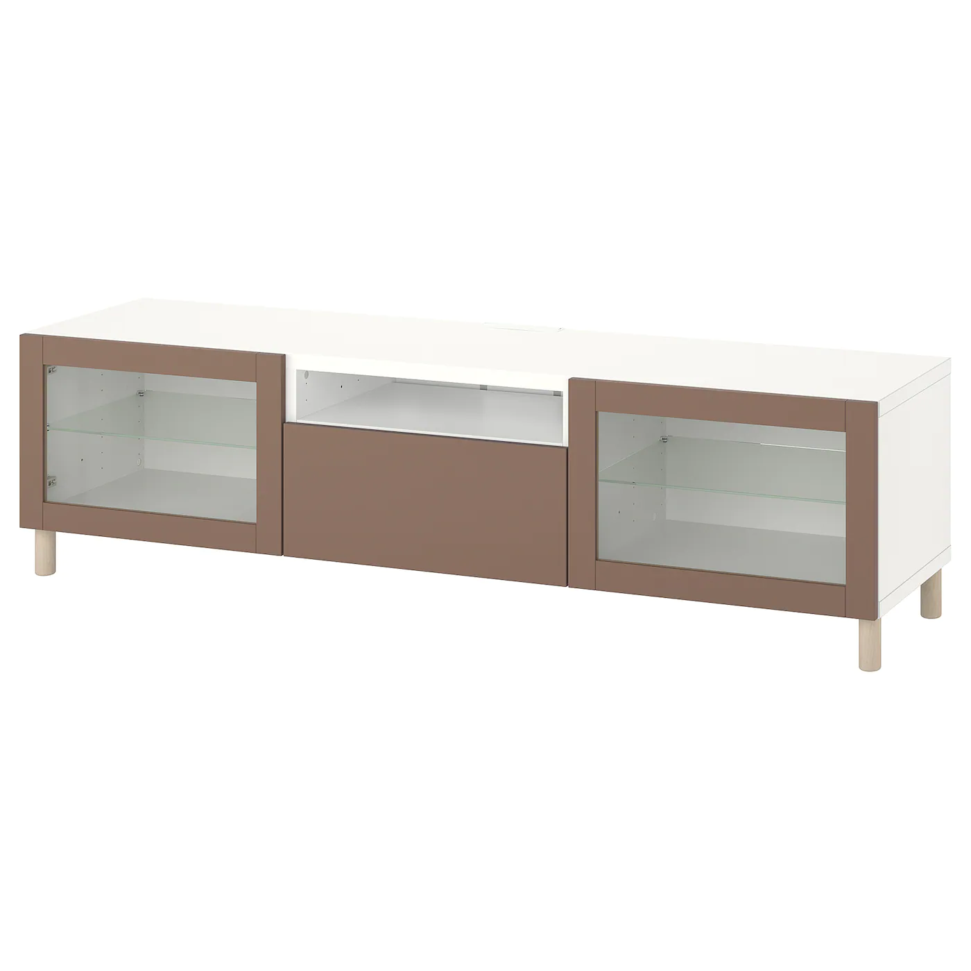 IKEA BESTÅ TV Bench White Sindvik/Lappviken/Mejarp Light Graybrown 70 7/8x16 1/2x18 7/8 " Blackbrown/lappviken Blackbrown Clear Glass