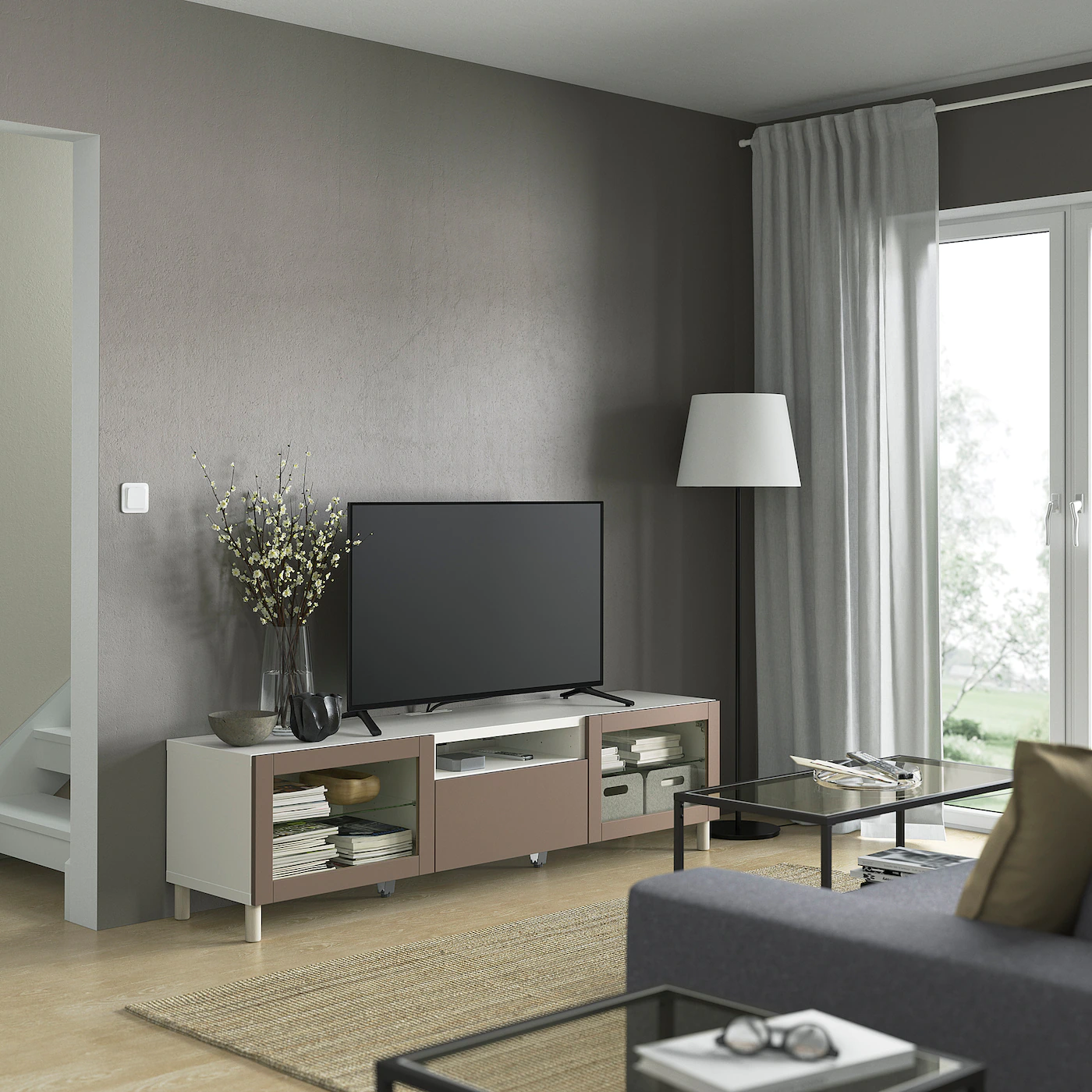 IKEA BESTÅ TV Bench White Sindvik/Lappviken/Mejarp Light Graybrown 70 7/8x16 1/2x18 7/8 " Blackbrown/lappviken Blackbrown Clear Glass 5 IKEA BESTÅ TV Bench White Sindvik/Lappviken/Mejarp Light Graybrown 70 7/8x16 1/2x18 7/8 " Blackbrown/lappviken Blackbrown Clear Glass - Image 3