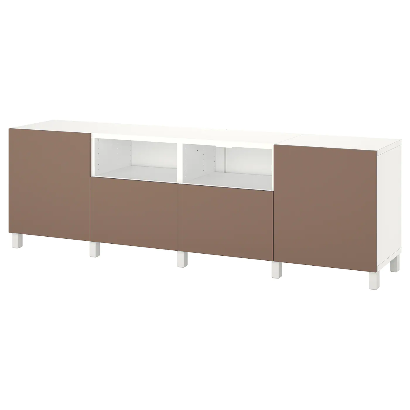 IKEA BESTÅ TV Bench With Doors And Drawers White/Lappviken/Stubbarp Light Graybrown 94 1/2x16 1/2x29 1/8 " Blackbrown/hedeviken/stubbarp Oak Veneer