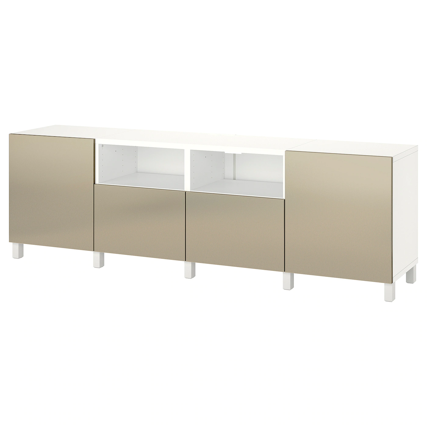 IKEA BESTÅ TV Bench With Doors And Drawers White/Riksviken/Stubbarp Light Bronze Effect 94 1/2x16 1/2x29 1/8 " Walnut Effect Light Gray/lappviken/stubbarp Walnut Effect Light Gray