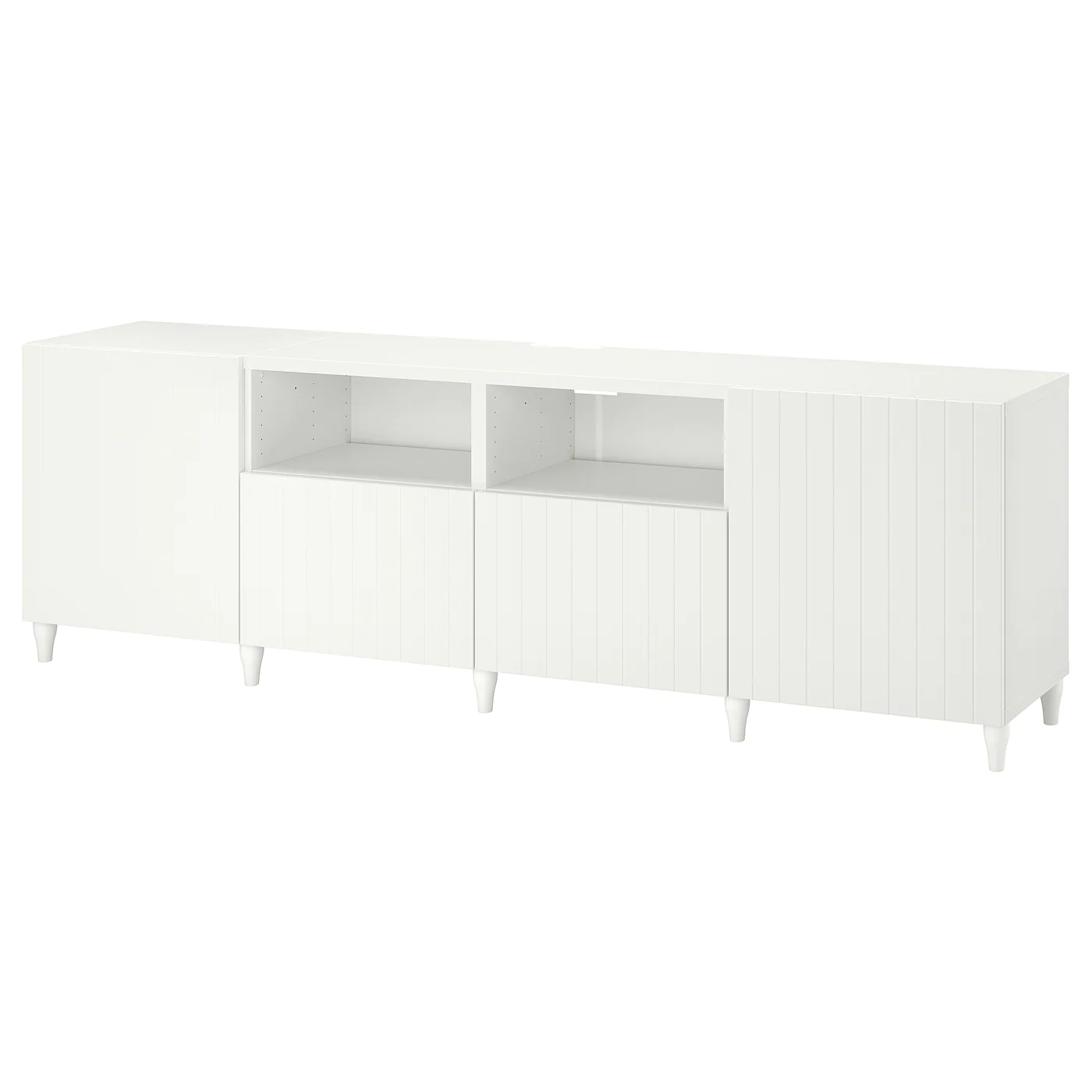 IKEA BESTÅ TV Bench With Doors And Drawers White/Sutterviken/Kabbarp White 94 1/2x16 1/2x29 1/8 " Blackbrown/hedeviken/stubbarp Oak Veneer