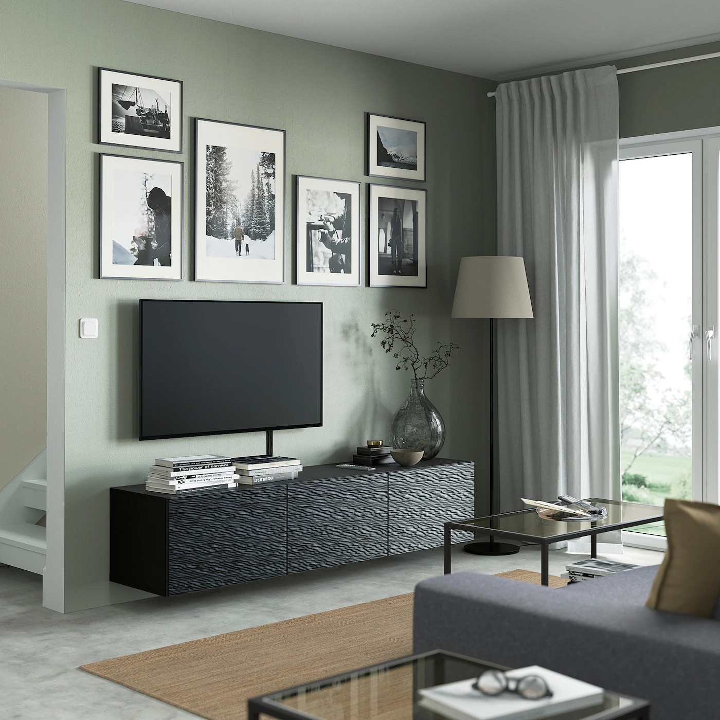 IKEA BESTÅ TV Bench With Doors Blackbrown/Laxviken Black 70 7/8x16 1/2x15 " Blackbrown/lappviken Blackbrown 5 IKEA BESTÅ TV Bench With Doors Blackbrown/Laxviken Black 70 7/8x16 1/2x15 " Blackbrown/lappviken Blackbrown - Image 3