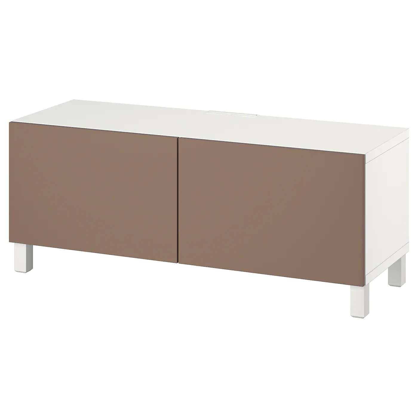 IKEA BESTÅ TV Bench With Doors White Lappviken/Stubbarp/light Graybrown 47 1/4x16 1/2x18 7/8 " Blackbrown/selsviken Highgloss/beige