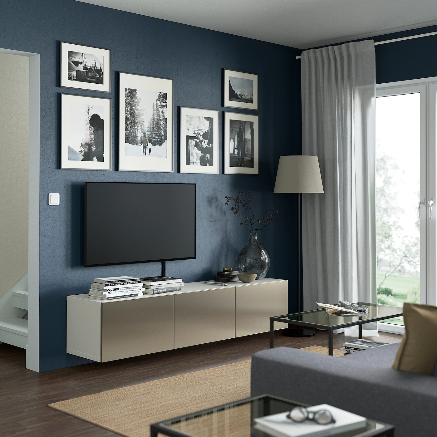 IKEA BESTÅ TV Bench With Doors White/Riksviken Light Bronze Effect 70 7/8x16 1/2x15 " Blackbrown/kallviken Concrete Effect 5 IKEA BESTÅ TV Bench With Doors White/Riksviken Light Bronze Effect 70 7/8x16 1/2x15 " Blackbrown/kallviken Concrete Effect - Image 3