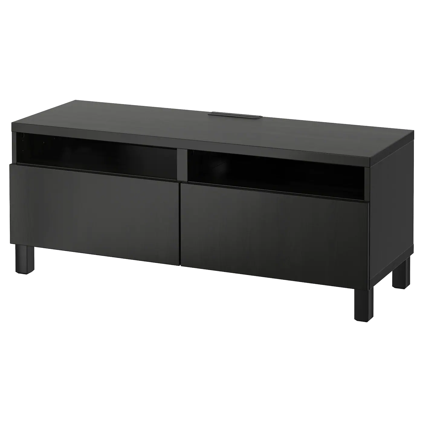 IKEA BESTÅ TV Bench With Drawers Blackbrown/Lappviken/Stubbarp Blackbrown 47 1/4x16 1/2x18 7/8 " Blackbrown/kallviken/stubbarp Dark Gray