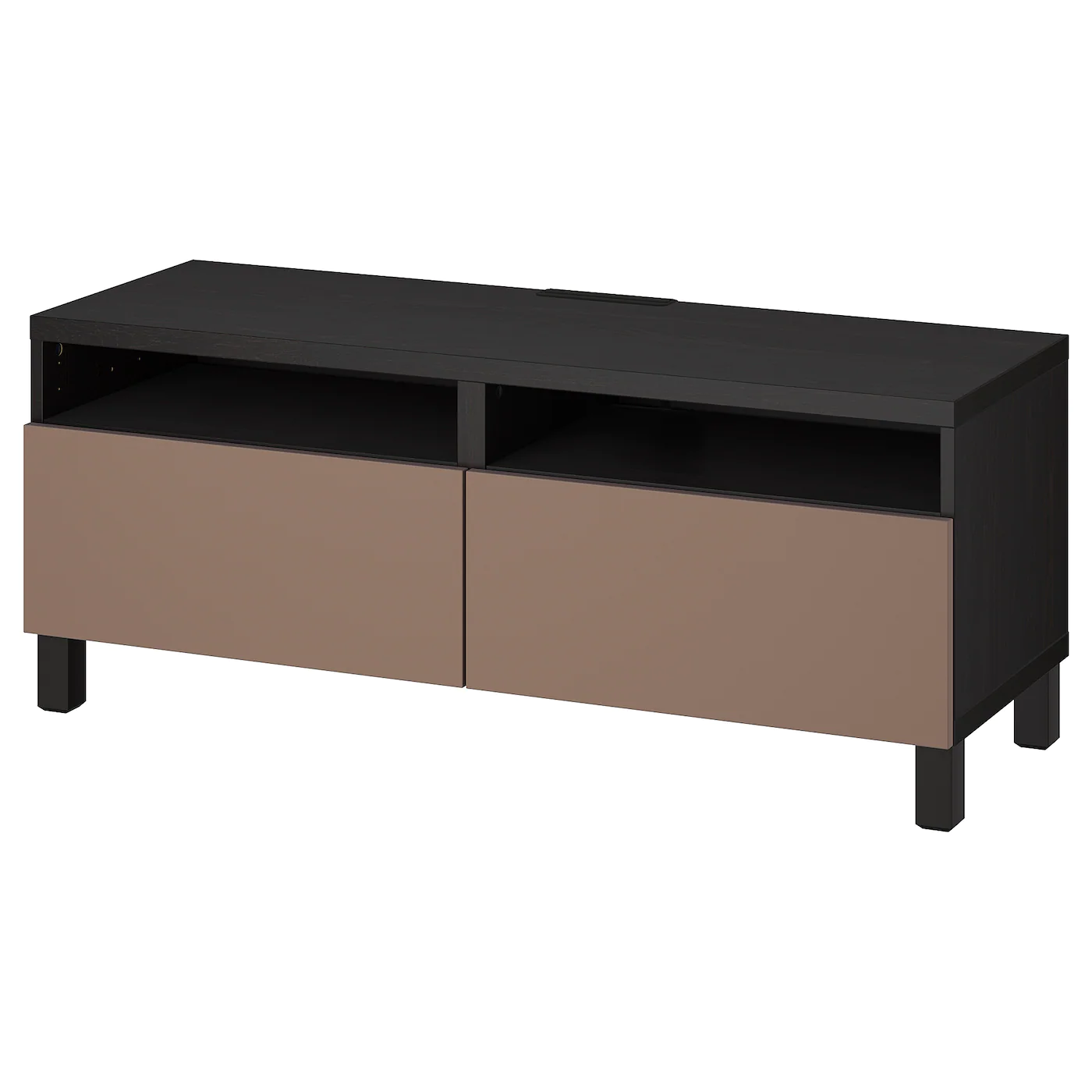 IKEA BESTÅ TV Bench With Drawers Blackbrown/Lappviken/Stubbarp Light Graybrown 47 1/4x16 1/2x18 7/8 " Blackbrown/hanviken Blackbrown