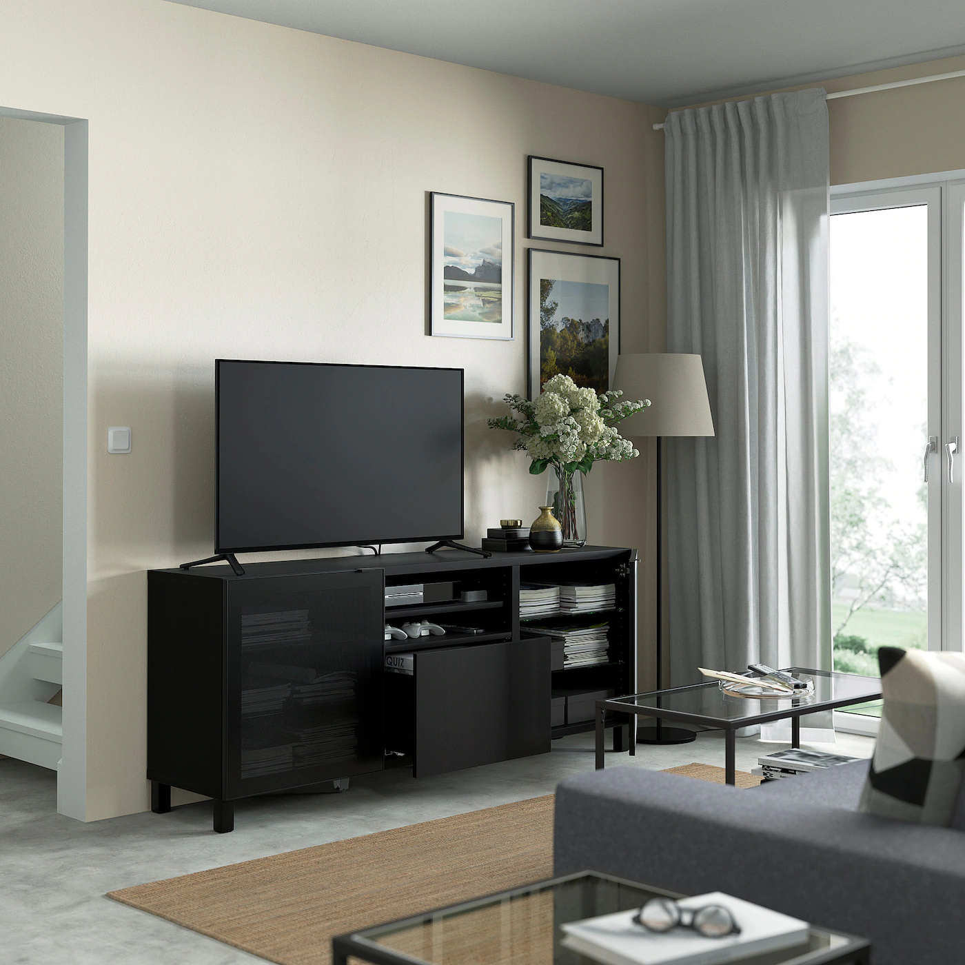 IKEA BESTÅ TV Bench With Drawers Blackbrown Mörtviken/Lappviken/Stubbarp Black 70 7/8x16 1/2x29 1/8 " Blackbrown/lappviken/stubbarp Sindvik 5 IKEA BESTÅ TV Bench With Drawers Blackbrown Mörtviken/Lappviken/Stubbarp Black 70 7/8x16 1/2x29 1/8 " Blackbrown/lappviken/stubbarp Sindvik - Image 3